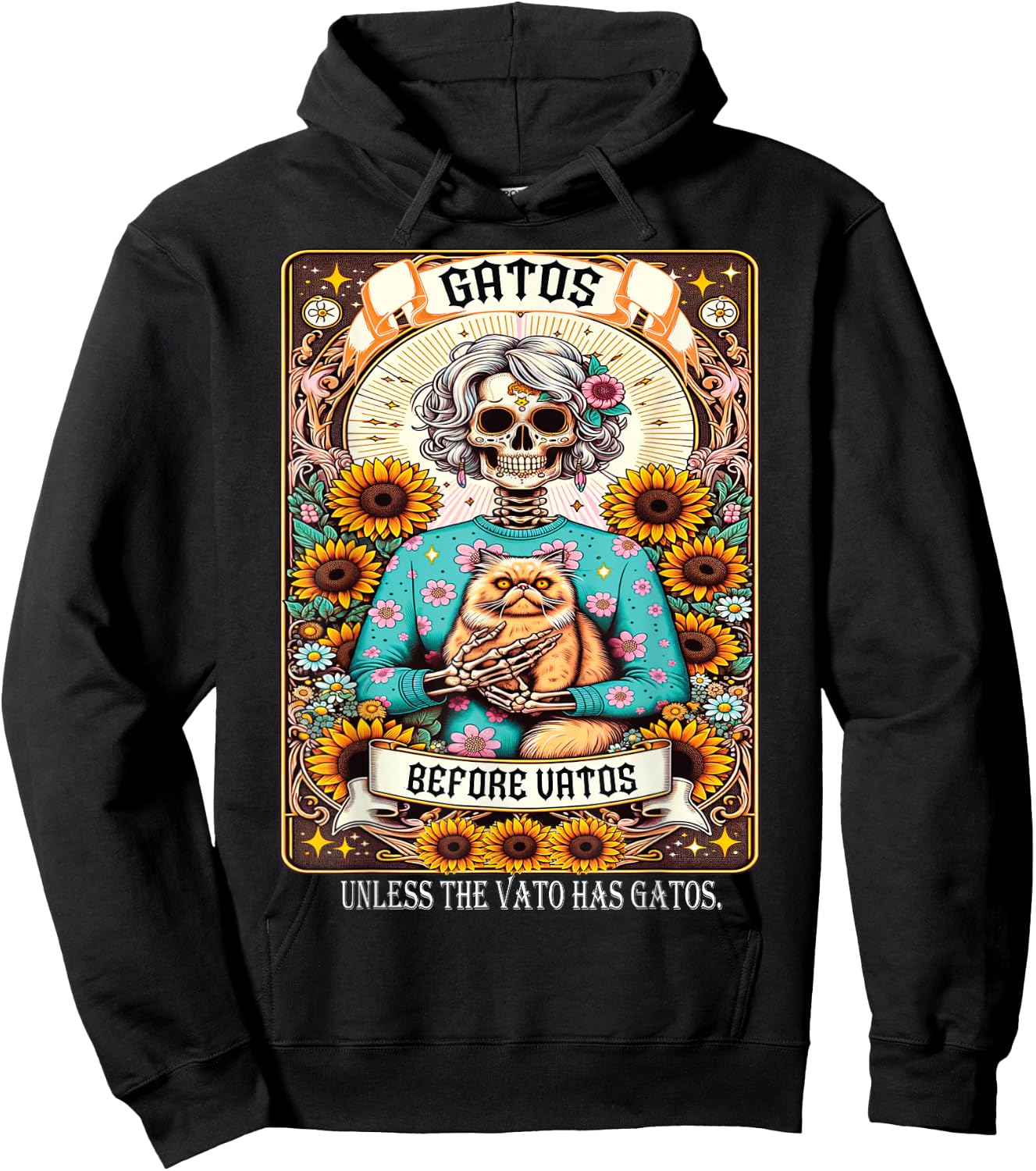 Gatos Before Vatos Unless The Vato Has Gatos Hoodie - Hoodie | Black