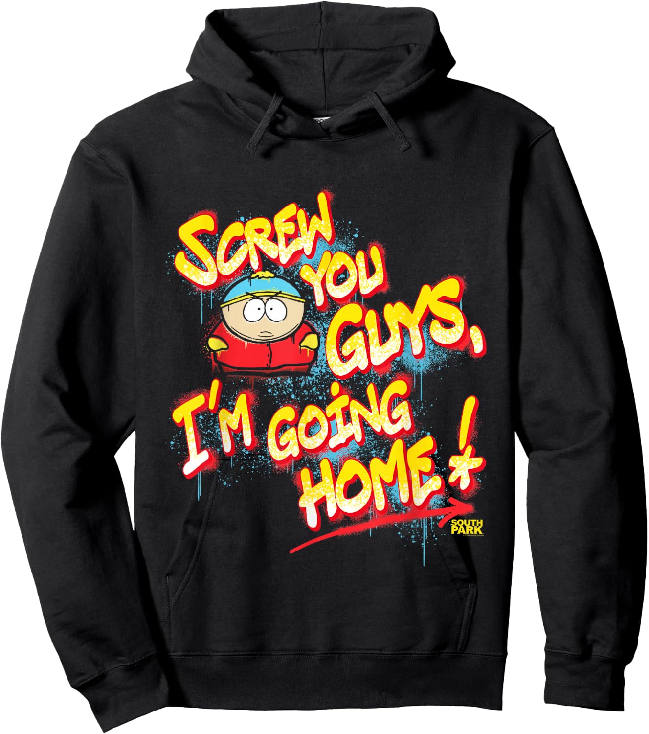 South Park Cartman Screw You Guys Graffiti Hoodie - Hoodie | Black