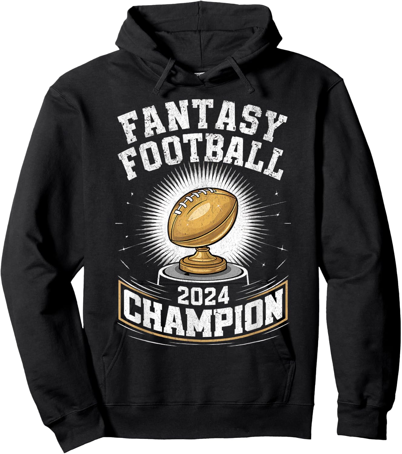 Fantasy Football 2024 Champion Fantasy Football , Small, Black Hoodie - Hoodie | Black