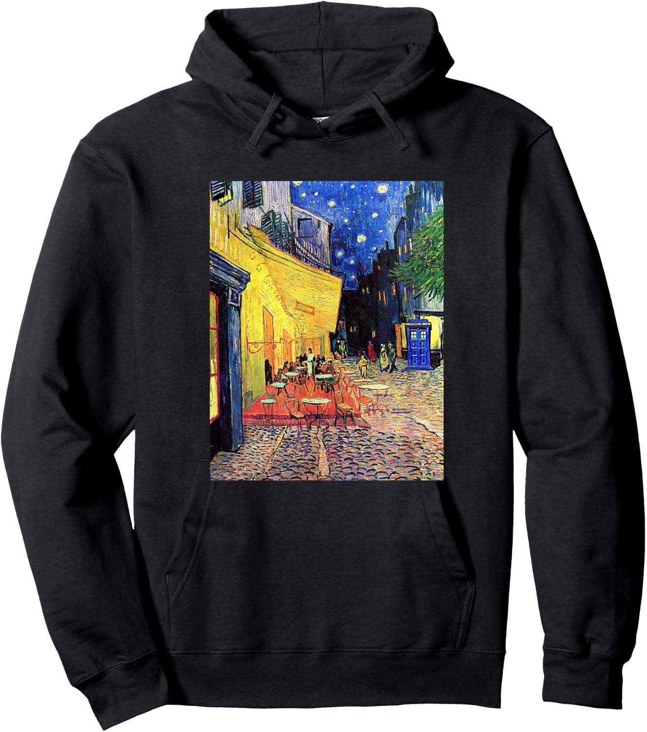 Cafe Terrace at Night Doctor Visit Hoodie - Hoodie | Black