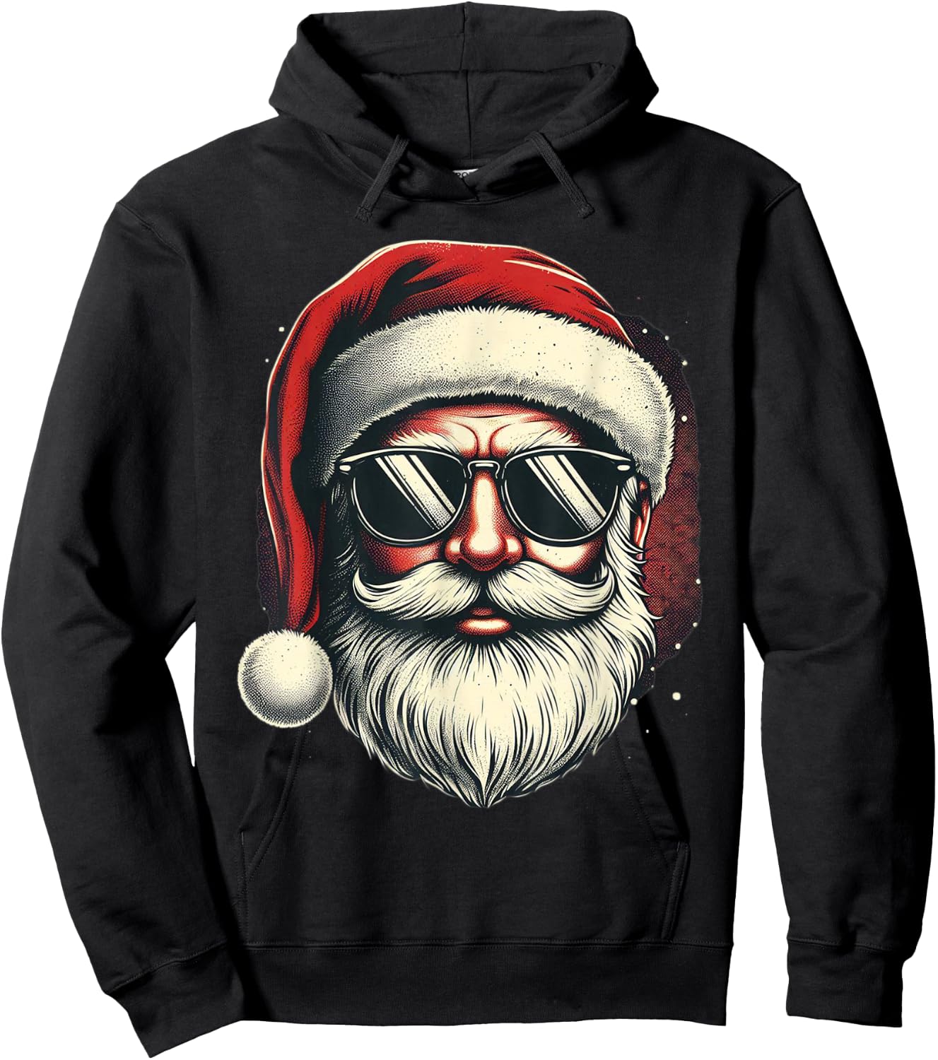 Santa Face Retro Sunglasses Christmas Xmas Men Women Hoodie - Hoodie | Black