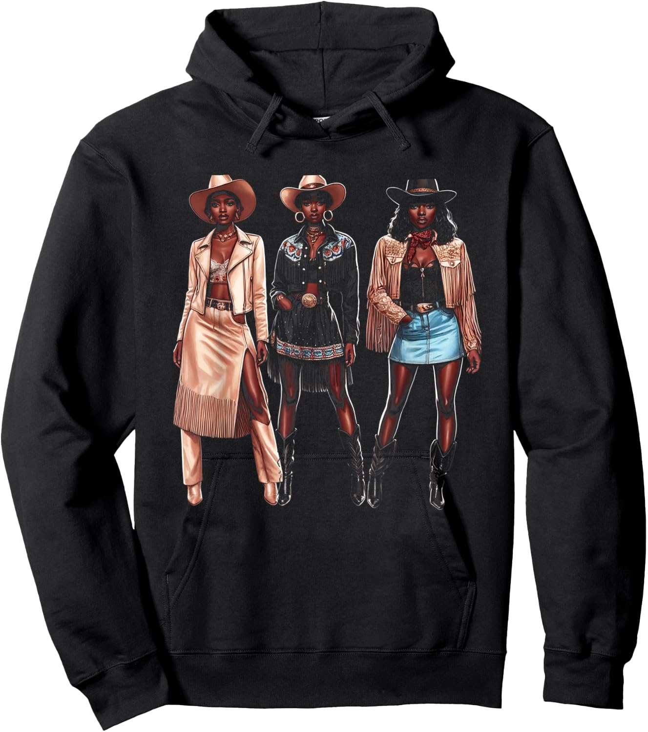Black Cowgirl Western Rodeo Melanin Black History Texas Hoodie - Hoodie | Black