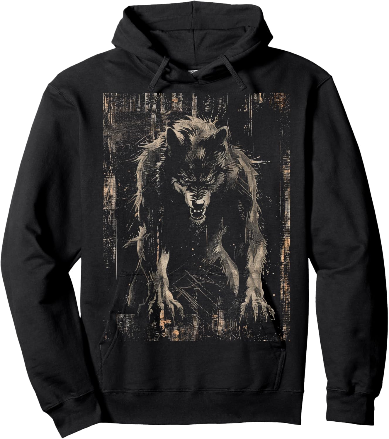 Werewolf Wolf Howling at Full Moon Hoodie - Hoodie | Black
