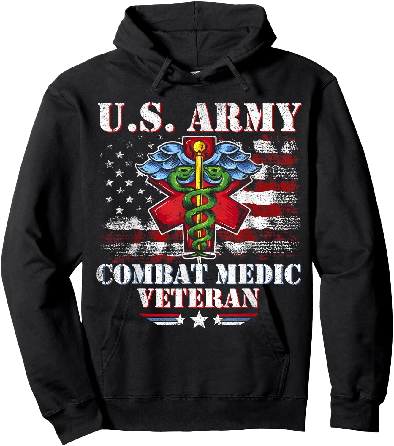 U.S Army Combat Medic Proud Veteran Medical Military Retired Hoodie - Hoodie | Black