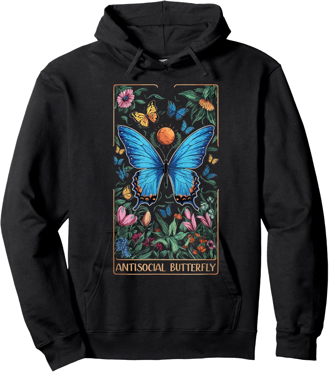 ANTISOCIAL BUTTERFLY Tarot Card Hoodie - Hoodie | Black