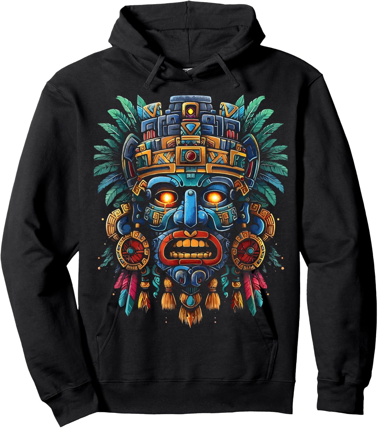 Aztec God Aztec Culture Mayan Indigenous Tlaloc Statue Hoodie - Hoodie | Black