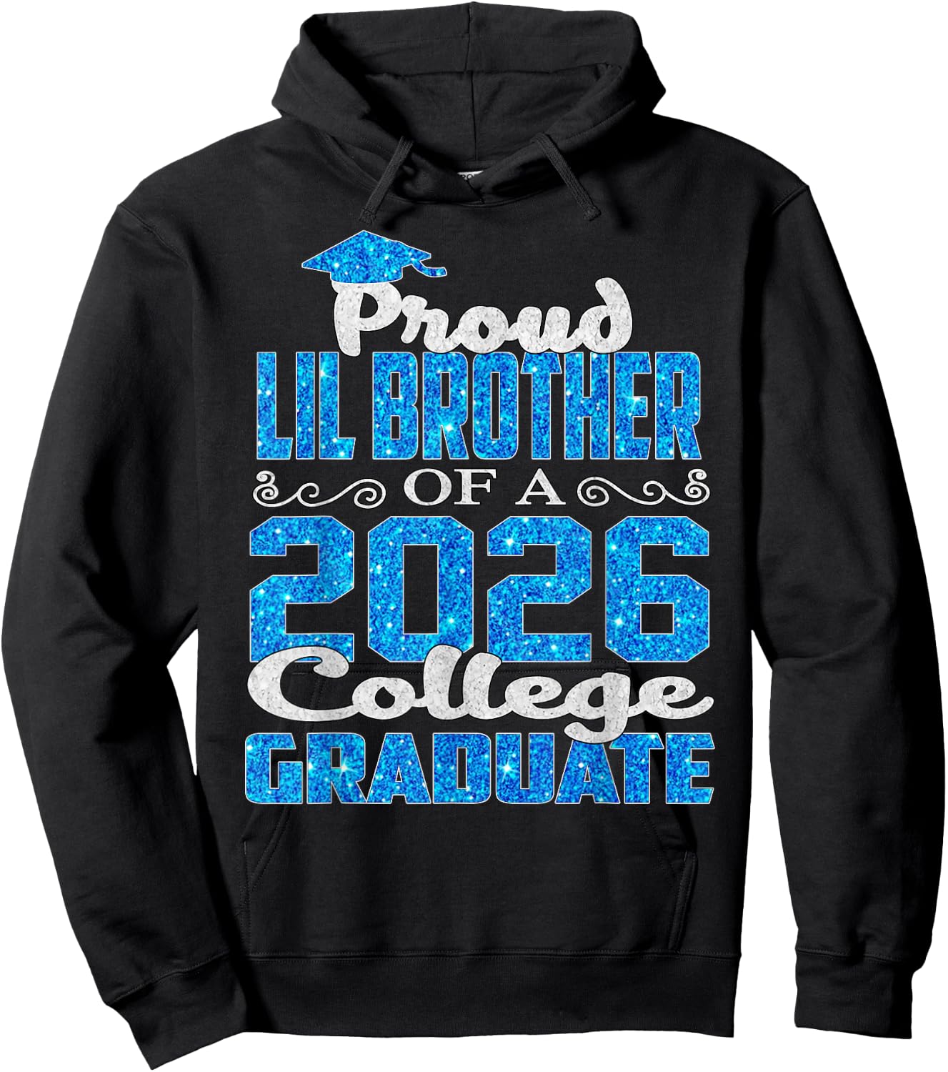 Super Proud Lil Brother of 2026 College Graduate Lil-Brother Hoodie - Hoodie | Black