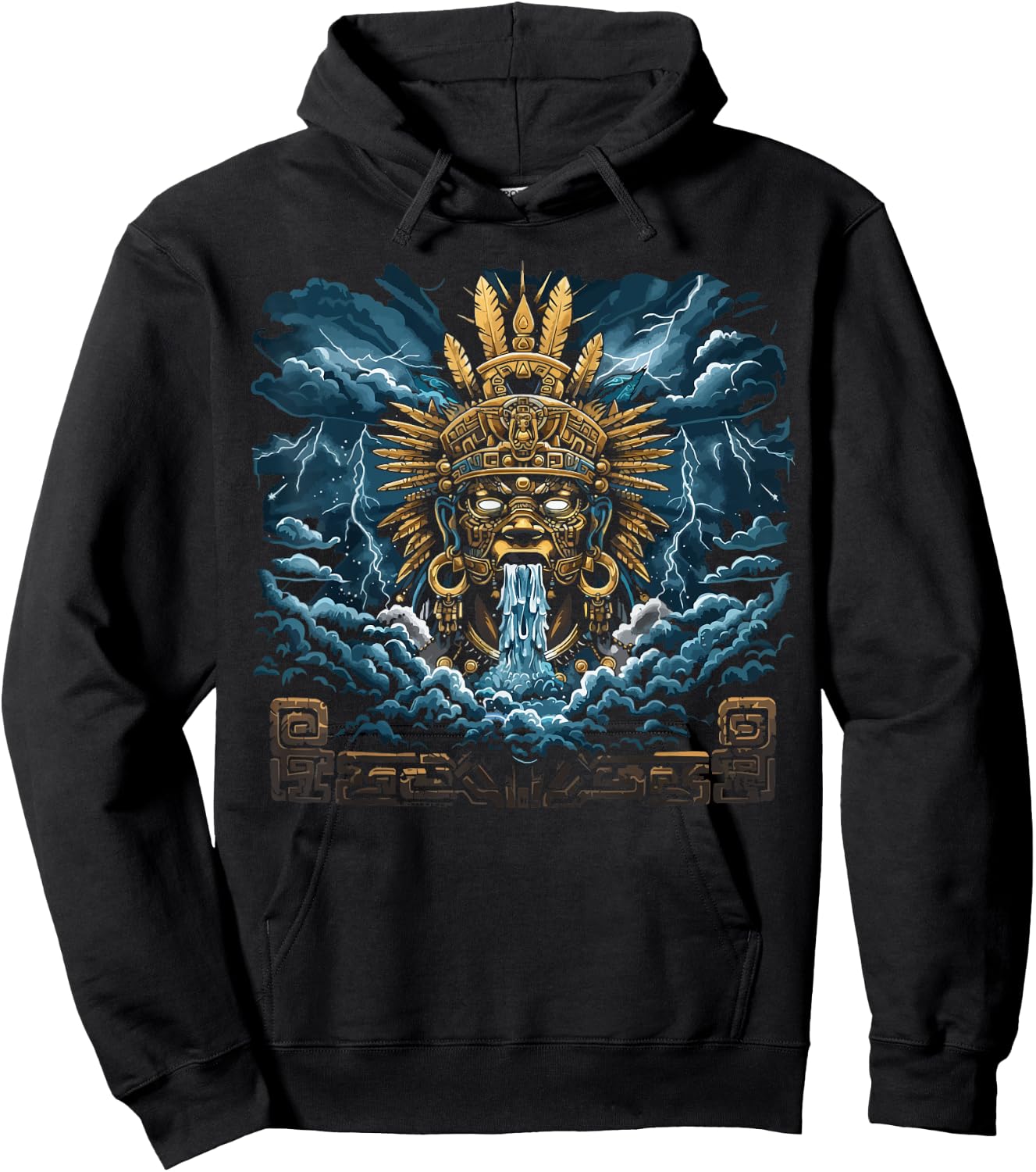 Aztec God Aztec Culture Mayan Indigenous Tlaloc Statue Hoodie - Hoodie | Black