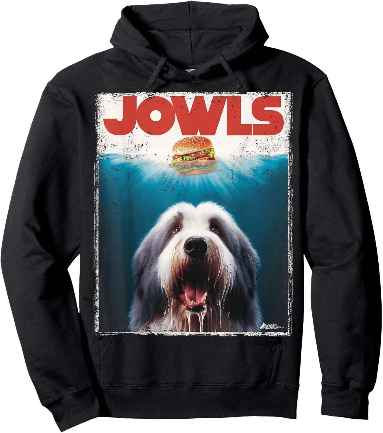 Jowls Old English Sheepdog, Paws Drooling, Dog Mom Top, Dad Men Women Kids Hoodie - Hoodie | Black
