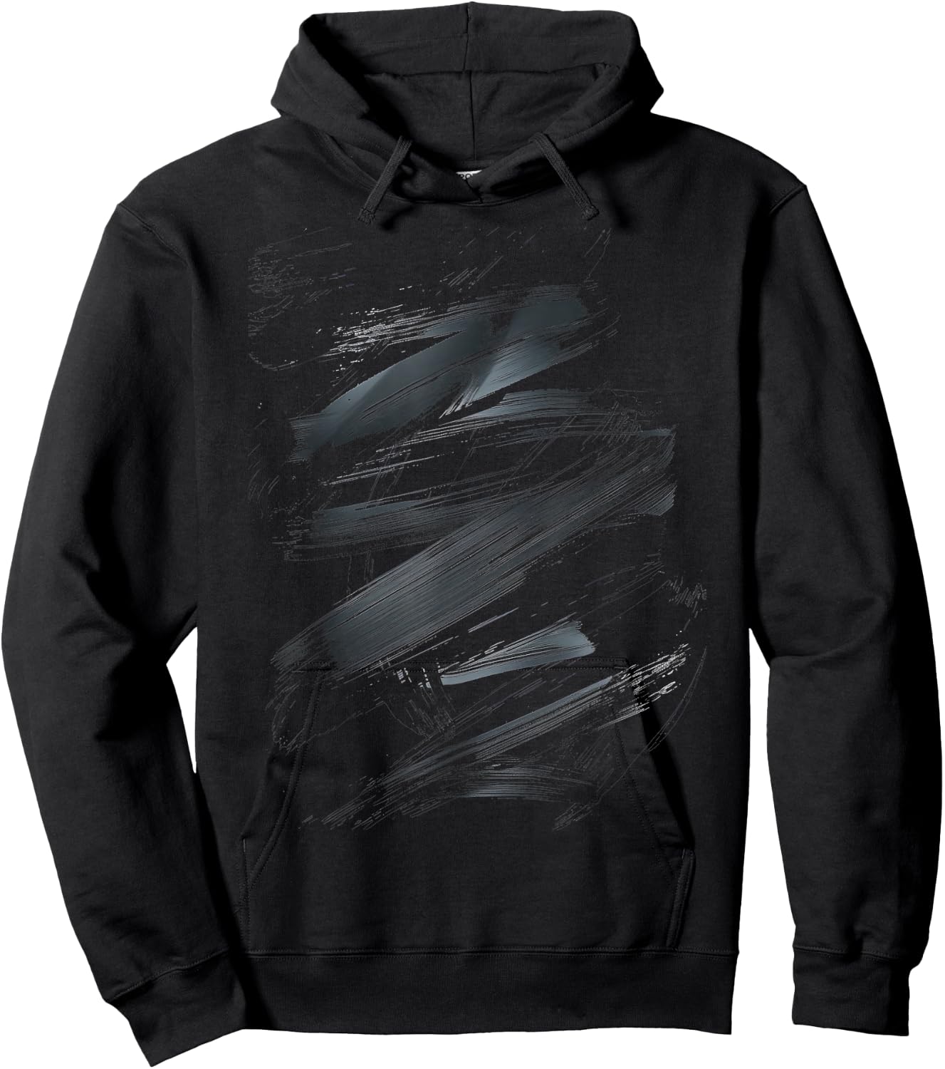 Black Brush Strokes Art Design Graphic Hoodie - Hoodie | Black