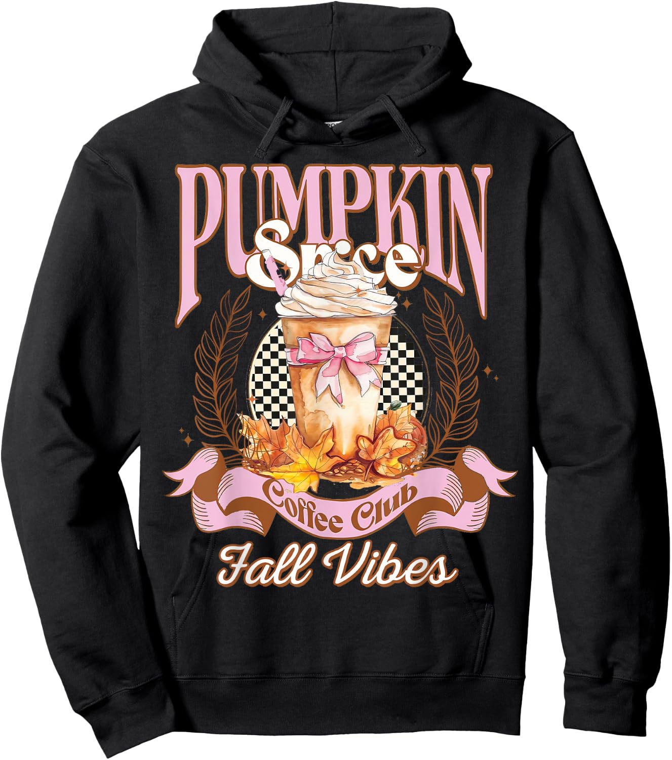 Pumpkin Spice Coffee Club, Pumpkin Spice Latte Fall Vibes Hoodie - Hoodie | Black
