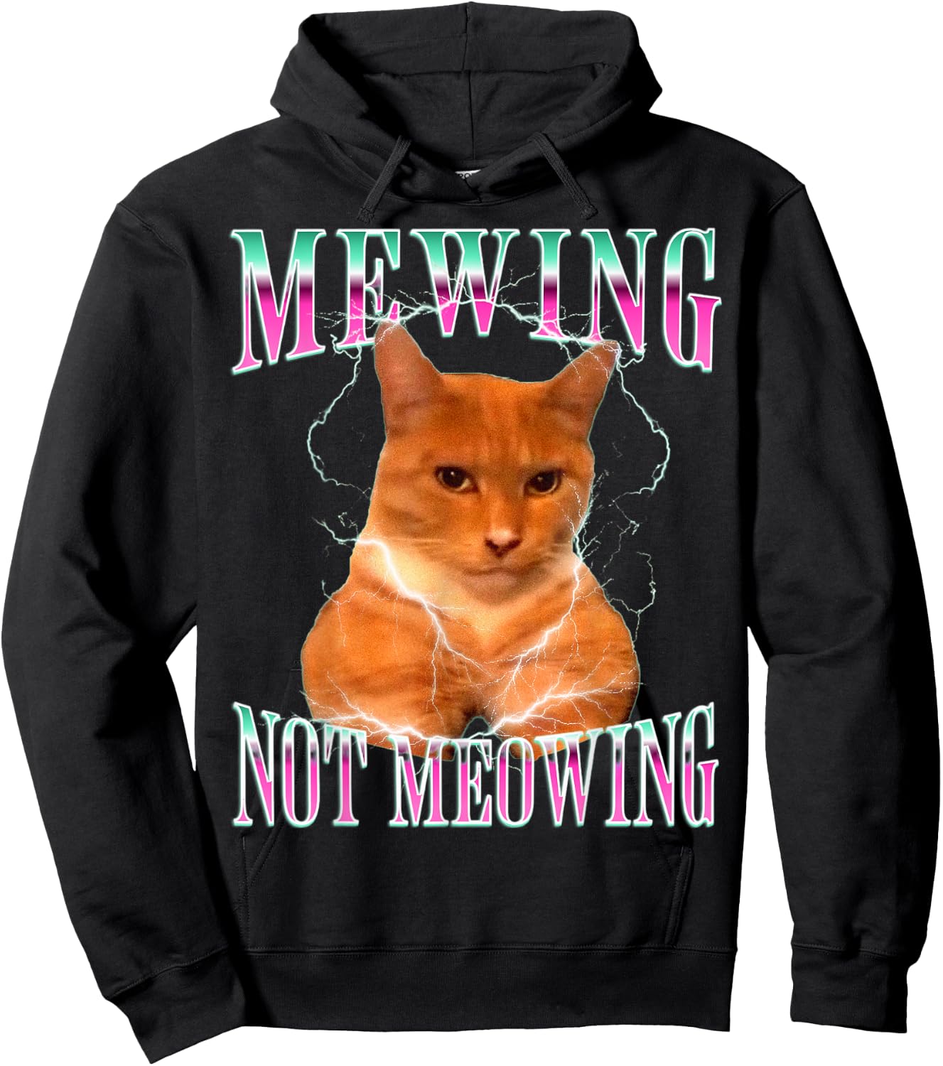 Cat Mewing Meme Mewing Not Meowing Women Hoodie - Hoodie | Black