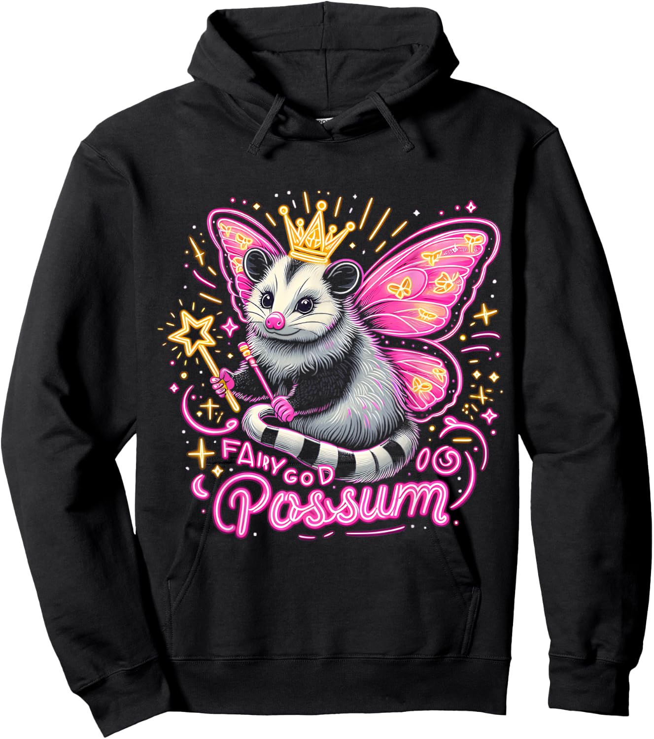 It Is I Your Fairy God Possum Funny Opossum Hoodie - Hoodie | Black