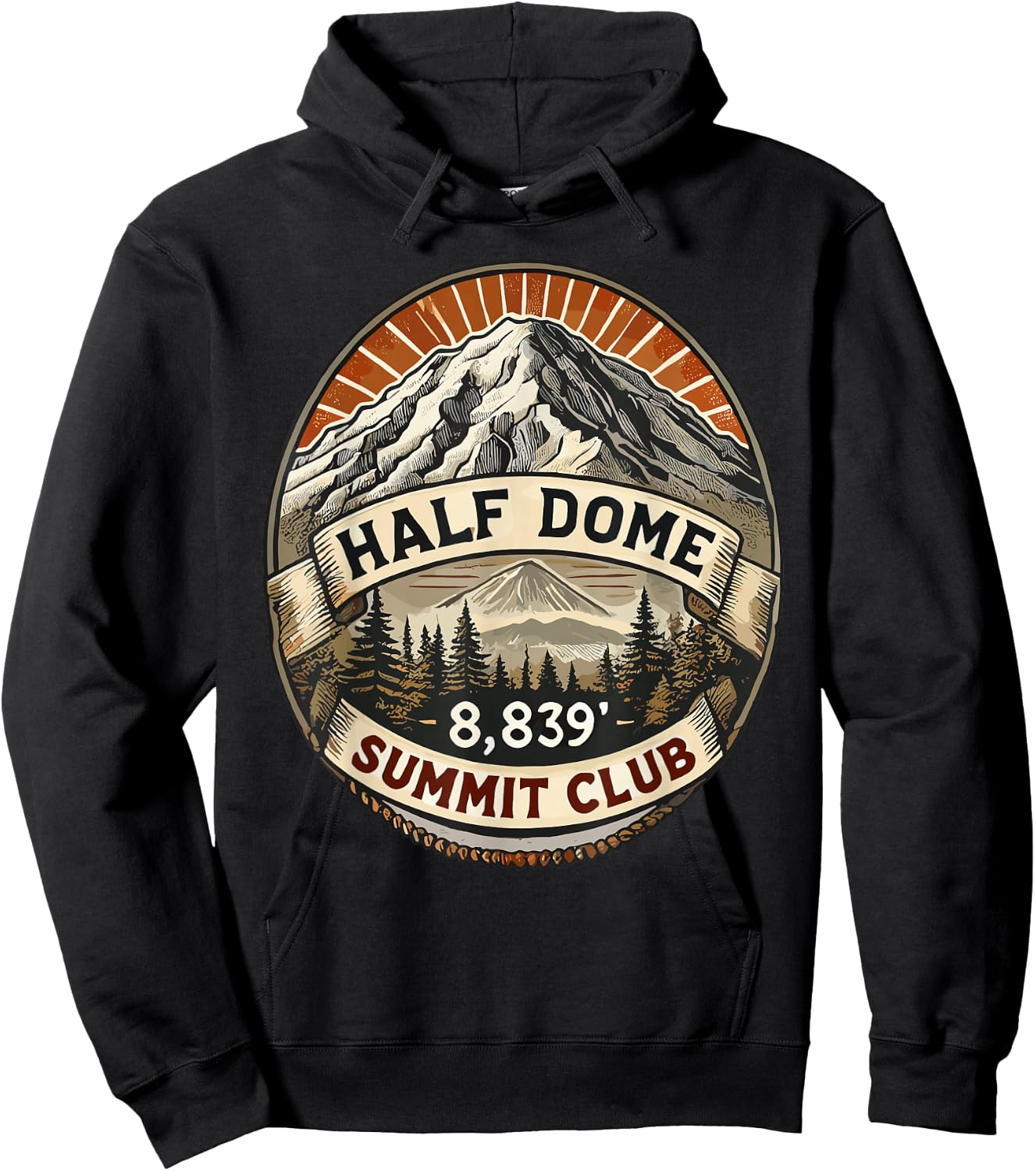 Half Dome Summit Club Shirt Hiking Hoodie - Hoodie | Black