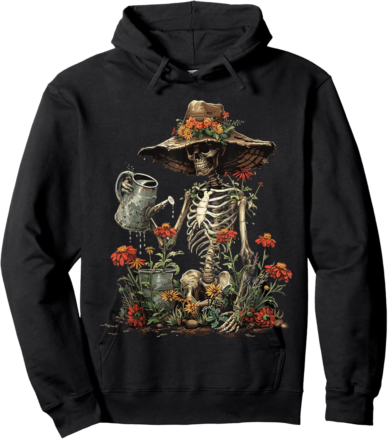 Skeleton Plants Lover Gardening Halloween Hoodie - Hoodie | Black