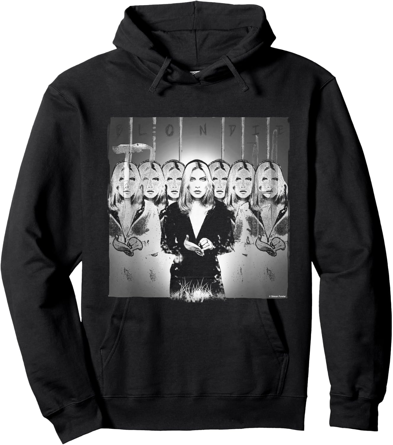 Blondie Debbie Harry B&W Art By Simon Fowler Hoodie - Hoodie | Black