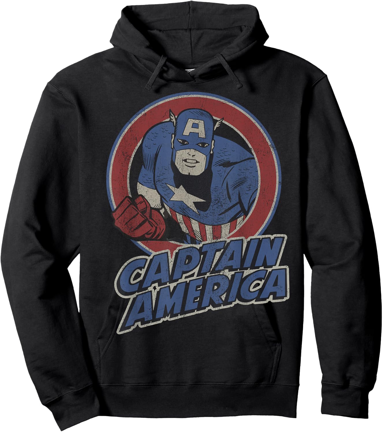 Marvel Captain America Retro Style Portrait Hoodie - Hoodie | Black