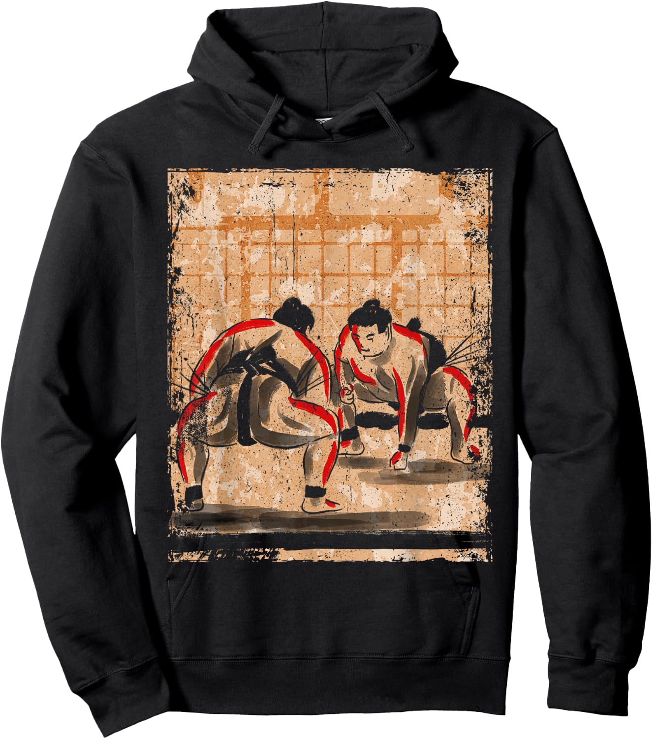 Japan Sumo ringer Japanese Art Retro Hoodie - Hoodie | Black