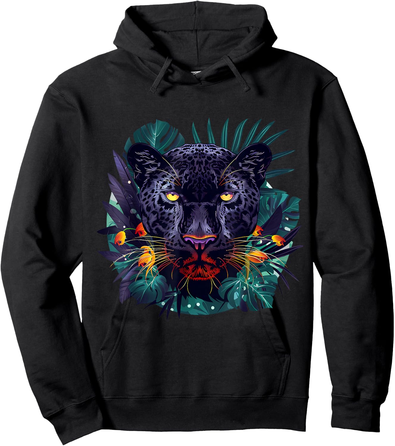 Panther Drawing Panther Lover Portrait Nature Artwork Hoodie - Hoodie | Black