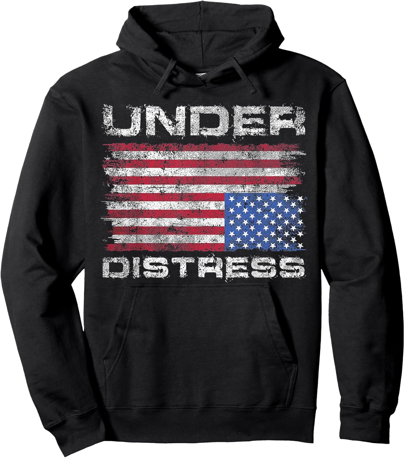 Under Distress America Flag Hoodie - Hoodie | Black