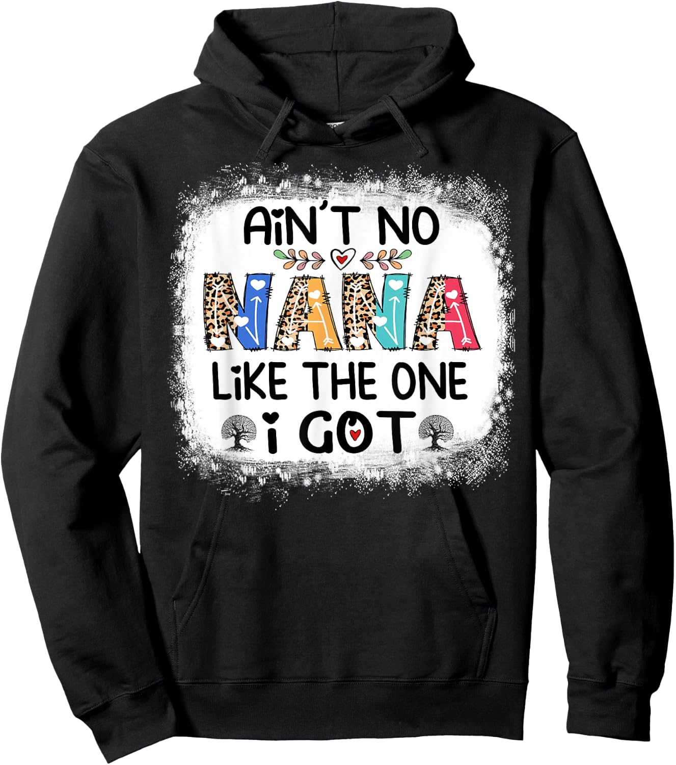 Ain't No Nana Like The One I Got Cute Leopard Family Reunion Hoodie - Hoodie | Black