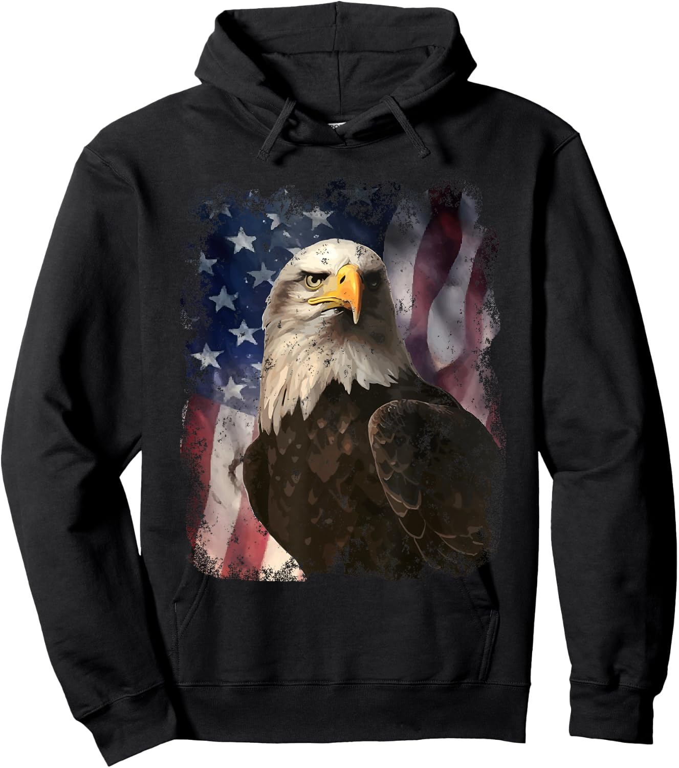 Patriotic Eagle 4th Of July USA American Flag Hoodie - Hoodie | Black