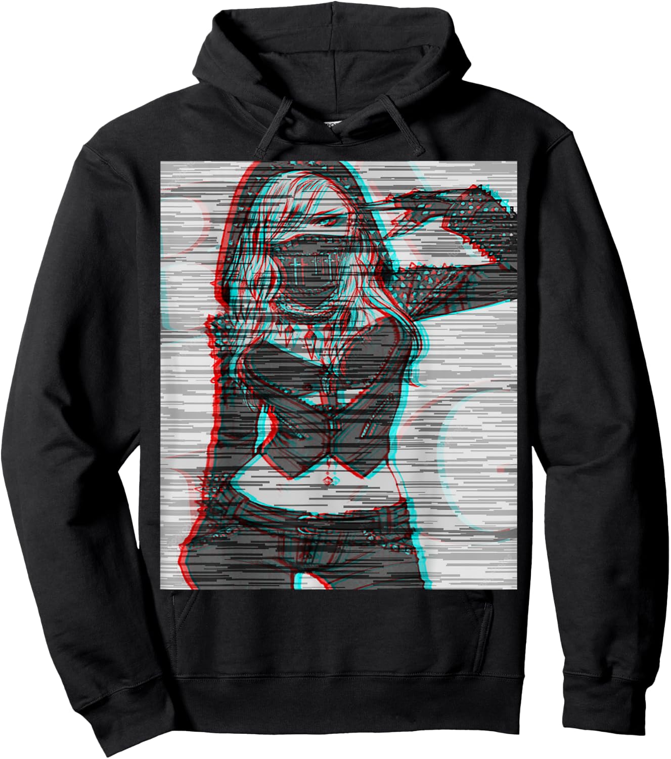 Gangsta glitch cyber assassin t shirt Hoodie - Hoodie | Black