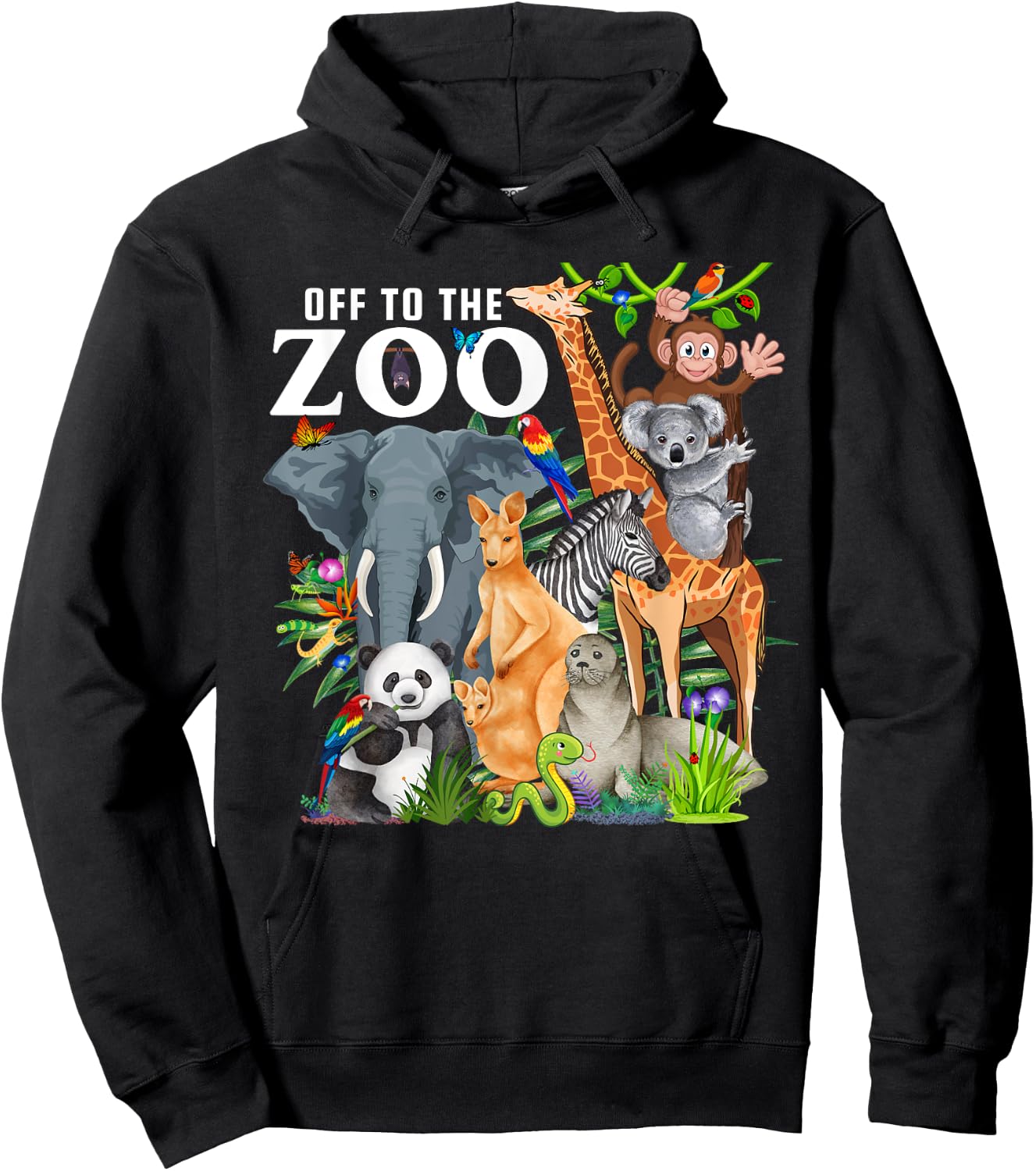 Zoo Animals Safari Party A Day At The Zoo Safari Zoo Animal Hoodie - Hoodie | Black