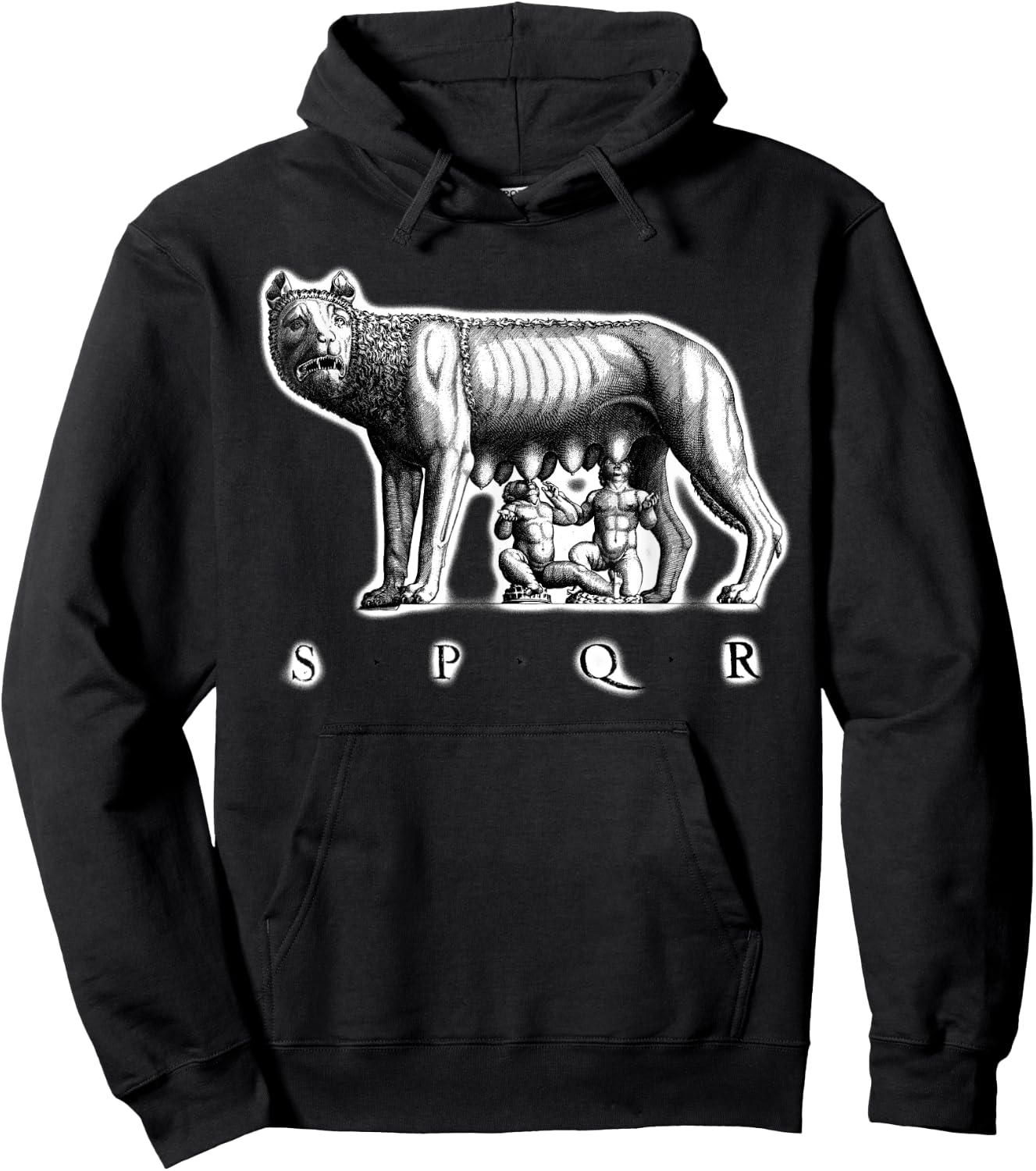 SPQR Roman Rome wolf Romulus Remus Hoodie - Hoodie | Black