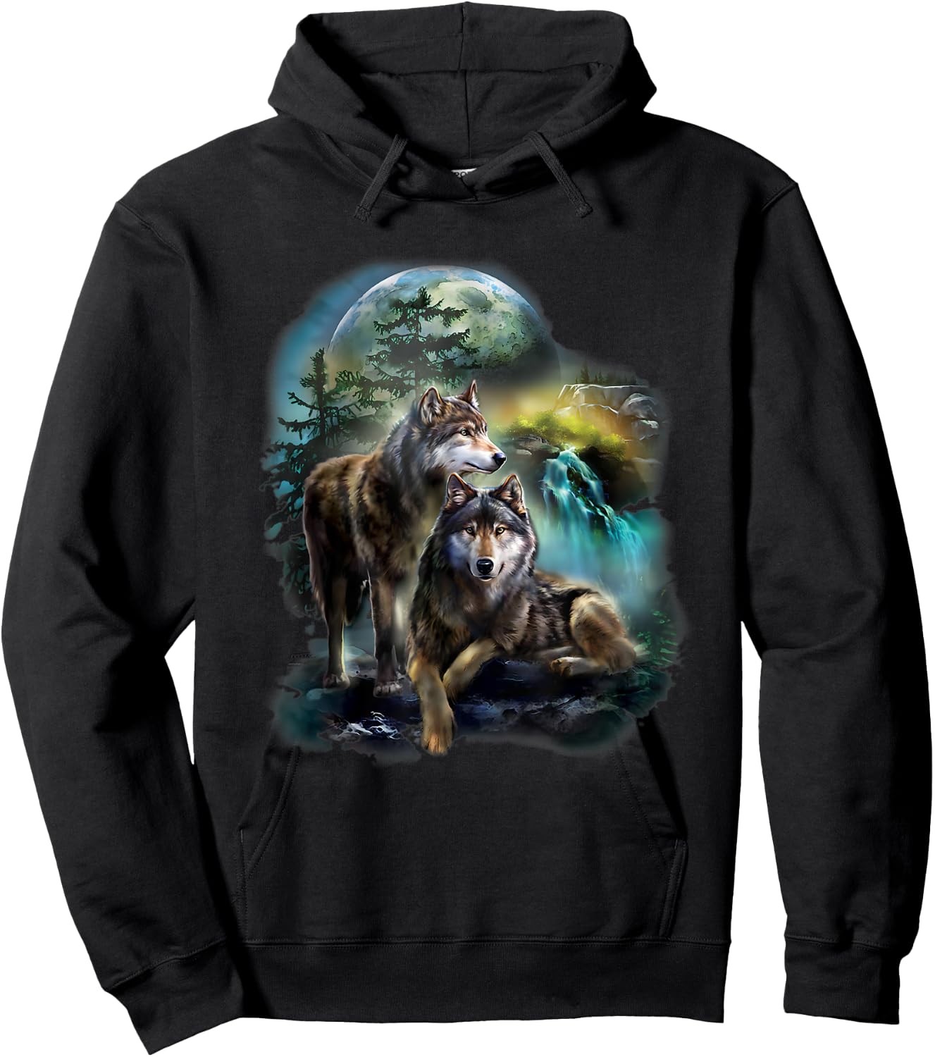 Vintage wolf Shirt wolf women Lovers for boys and girls Hoodie - Hoodie | Black