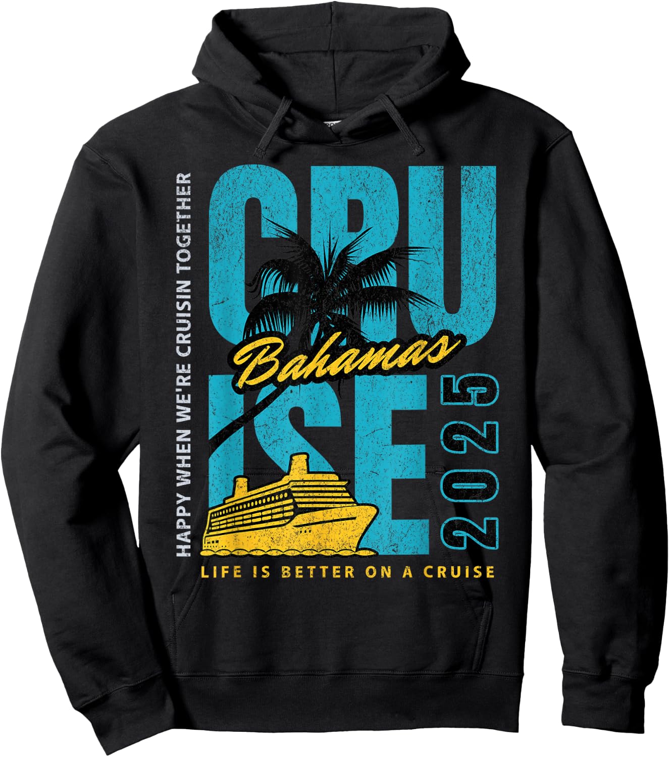 Group Bahamas Cruise 2025 Vacation And Sunny Caribbean Ship Hoodie - Hoodie | Black