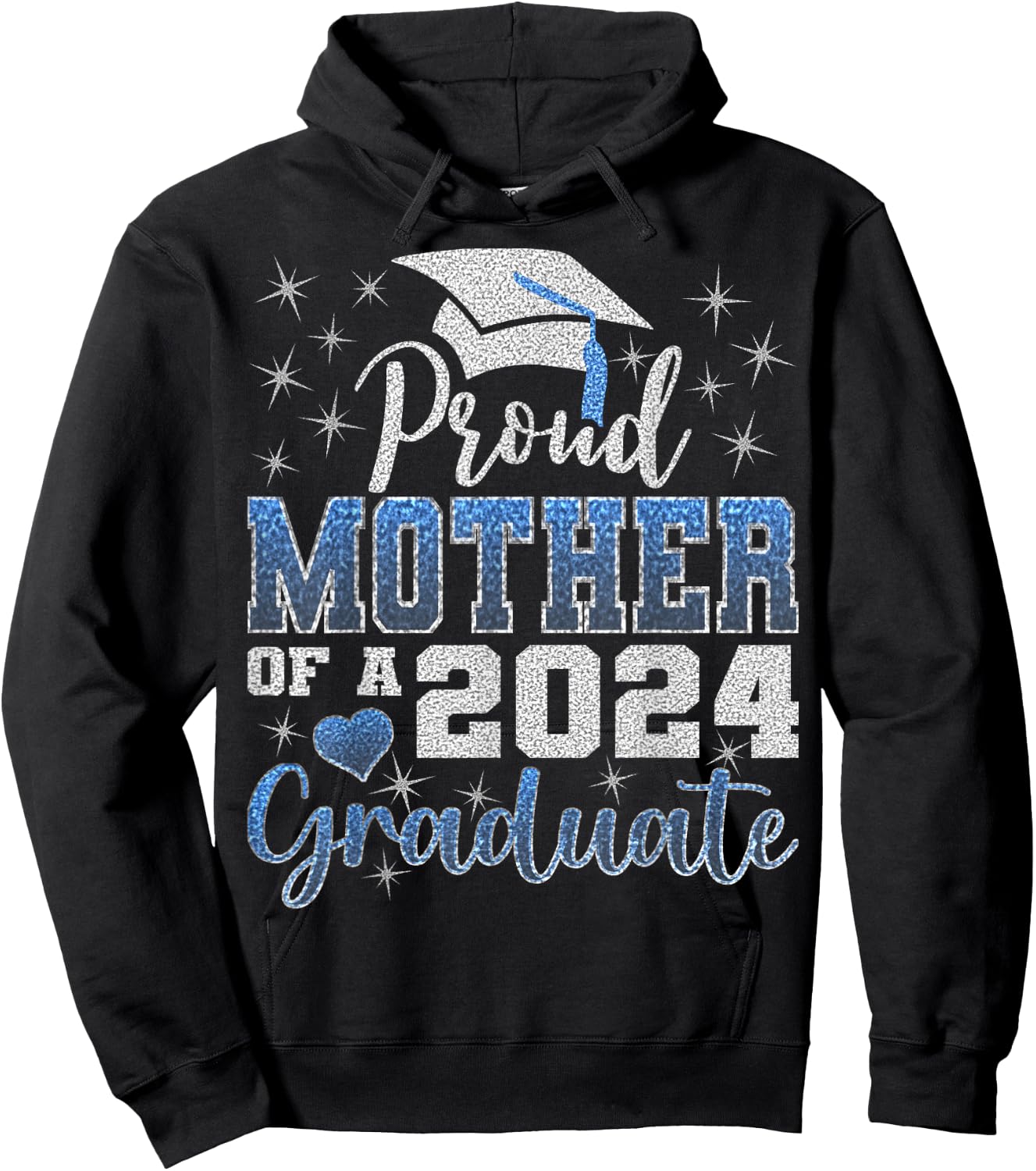 Super Proud Mother of 2024 Graduate Awesome Family College Hoodie - Hoodie | Black