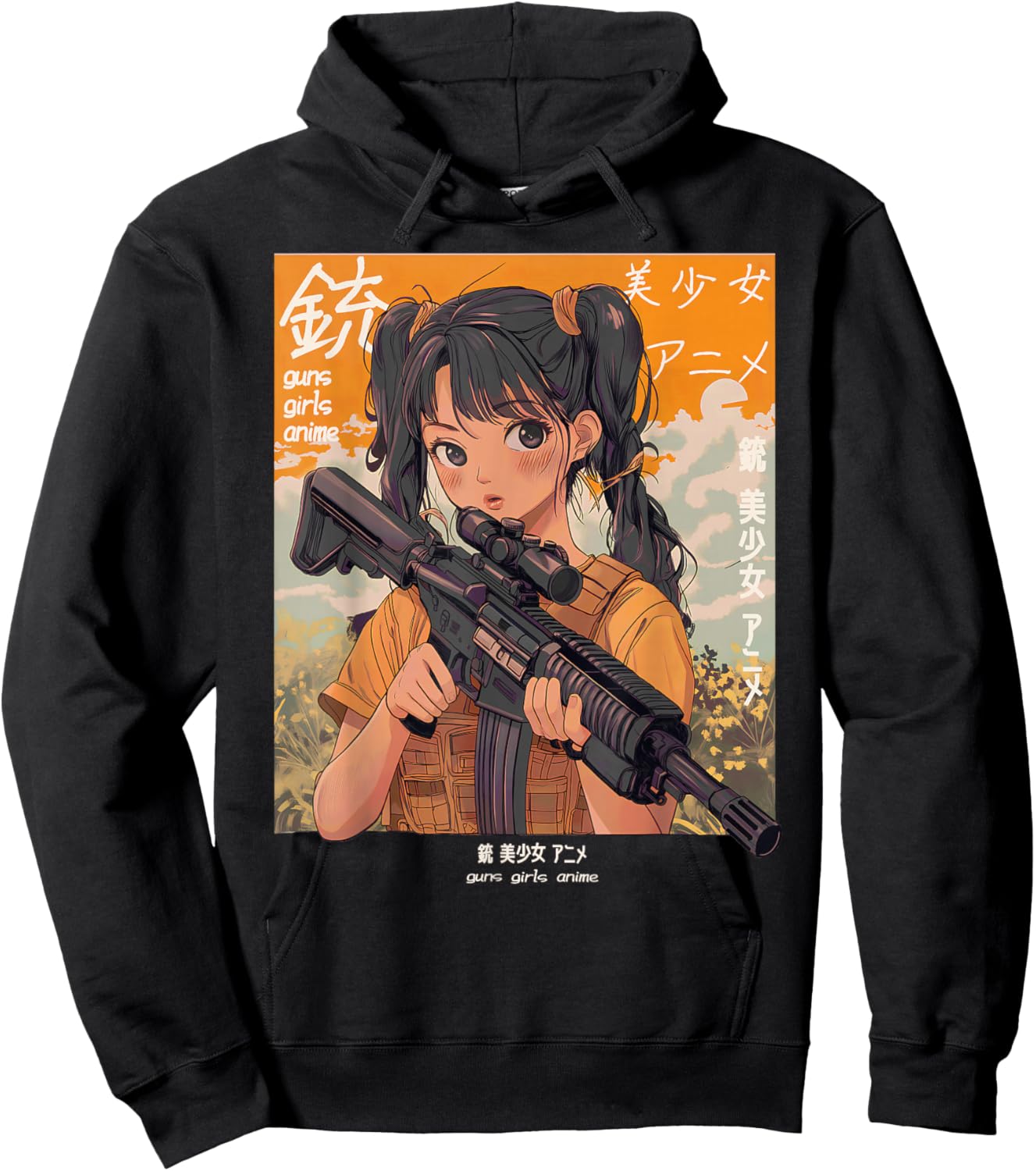 Anime Waifu Graphic Hoodie - Hoodie | Black