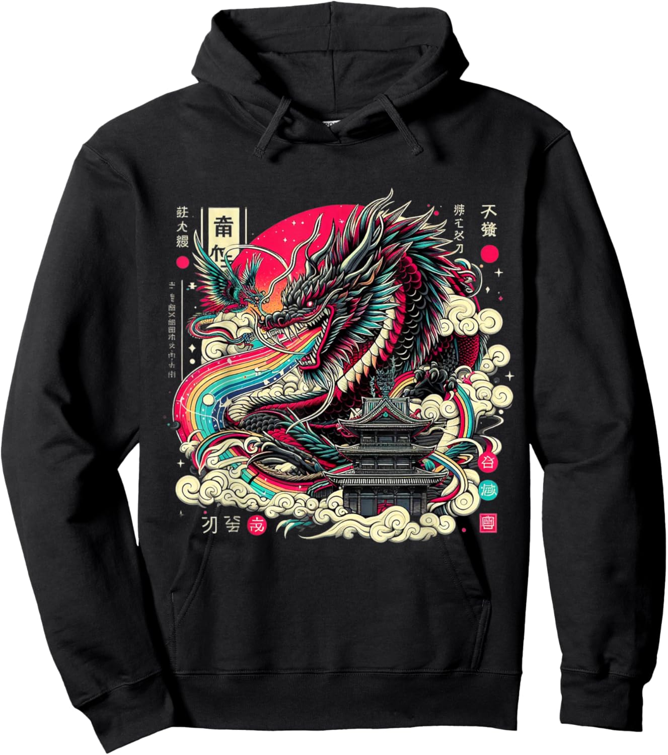 Dragon Aesthetic Japanese Culture Tokyo inspired asian Hoodie - Hoodie | Black
