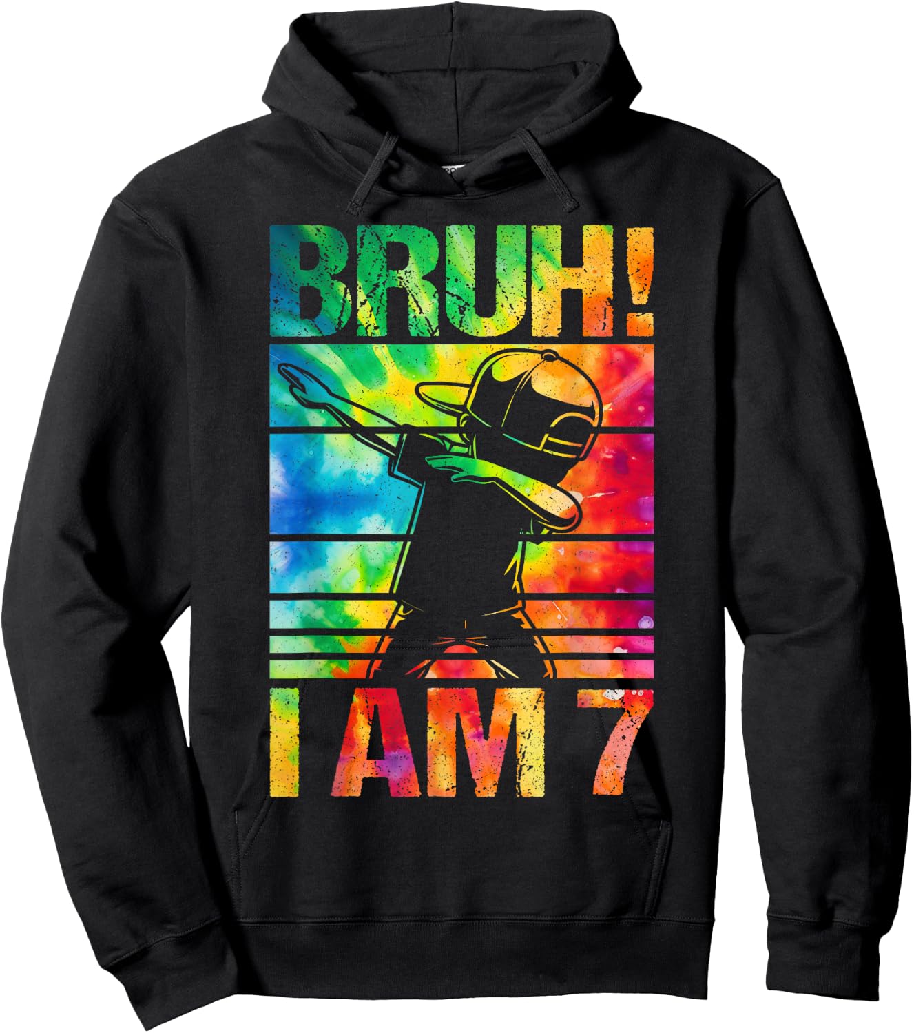 7 Year Birthday Tie Dye Dabbing Boy Bruh Its My 7th Birthday Hoodie - Hoodie | Black