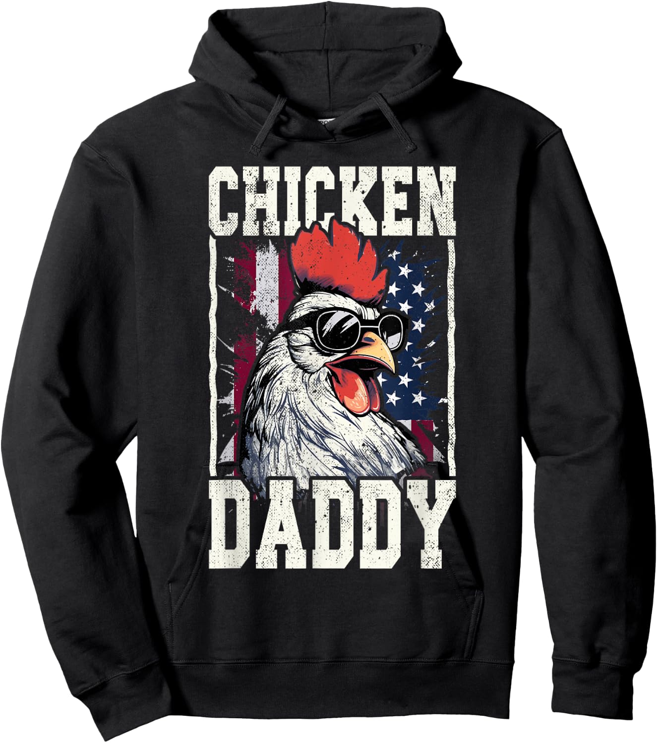 Patriotic Chicken Daddy - Chicken coop American rooster Hoodie - Hoodie | Black