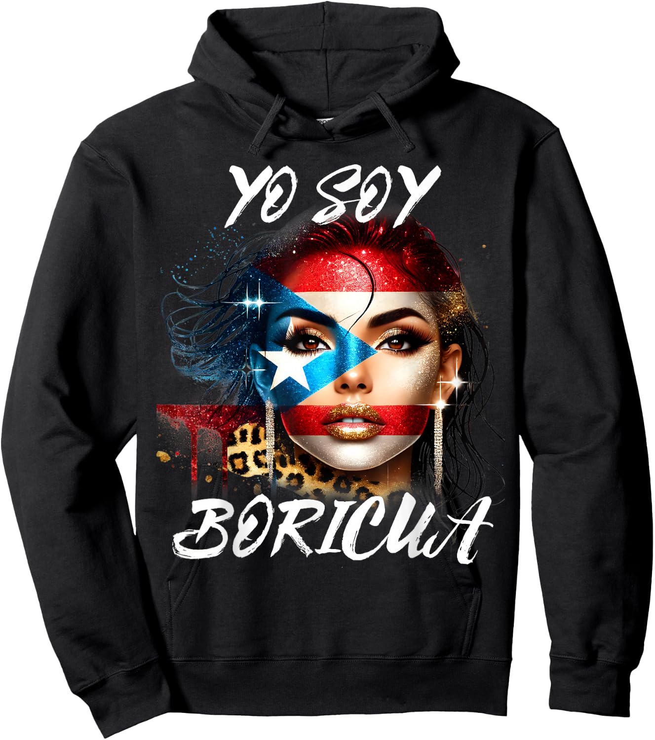 Puerto Rican Women Yo Soy Boricua Puerto Rico Flag Hispanic Hoodie - Hoodie | Black