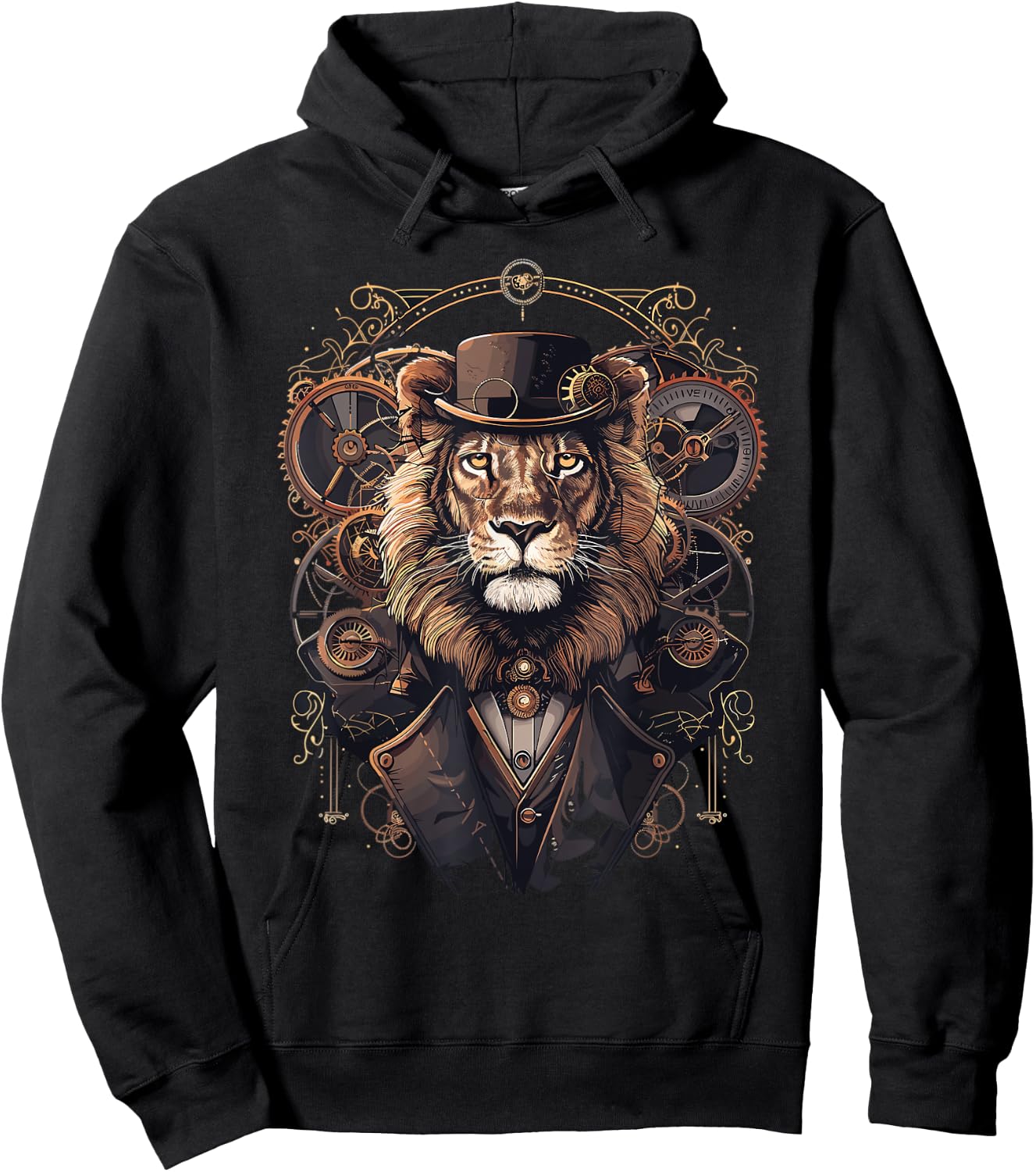 Steam Punk Art Lion Steampunk Hoodie - Hoodie | Black