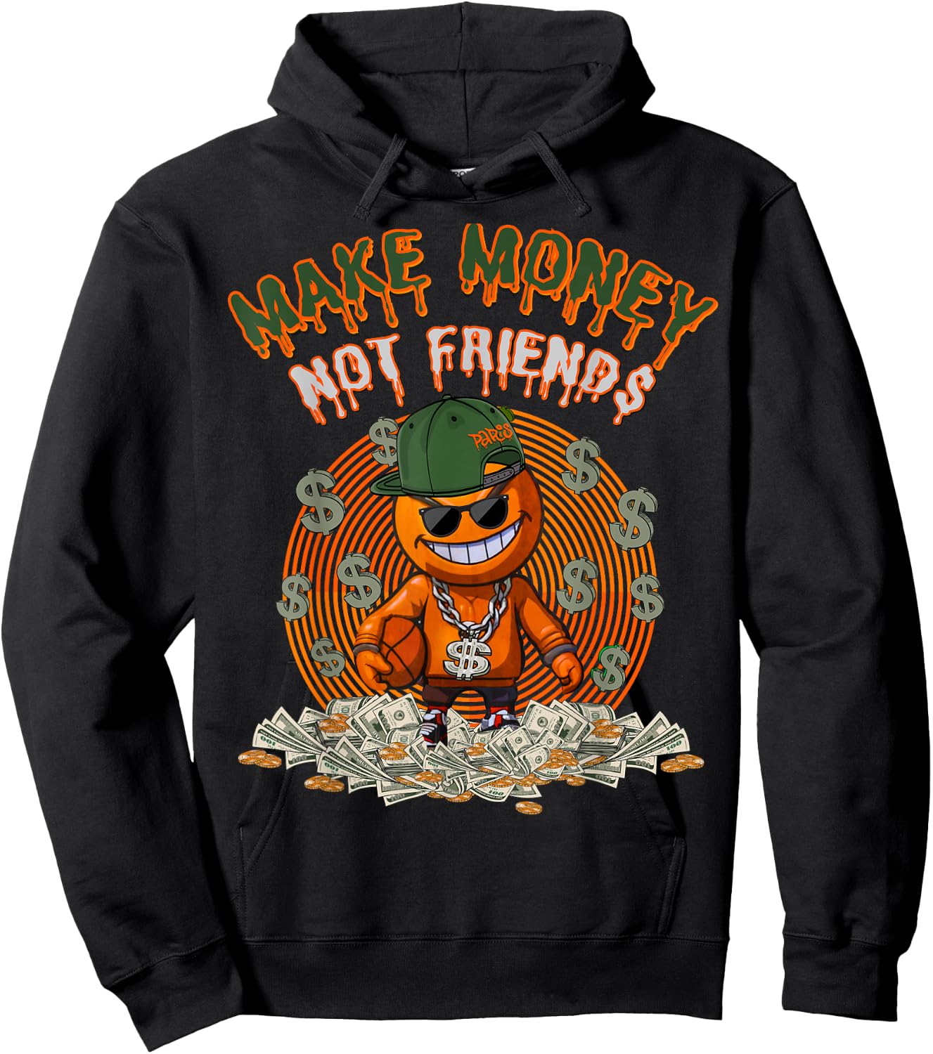 Olive Army Solar Orange | Orange Olive Sneaker Matching Hoodie - Hoodie | Black