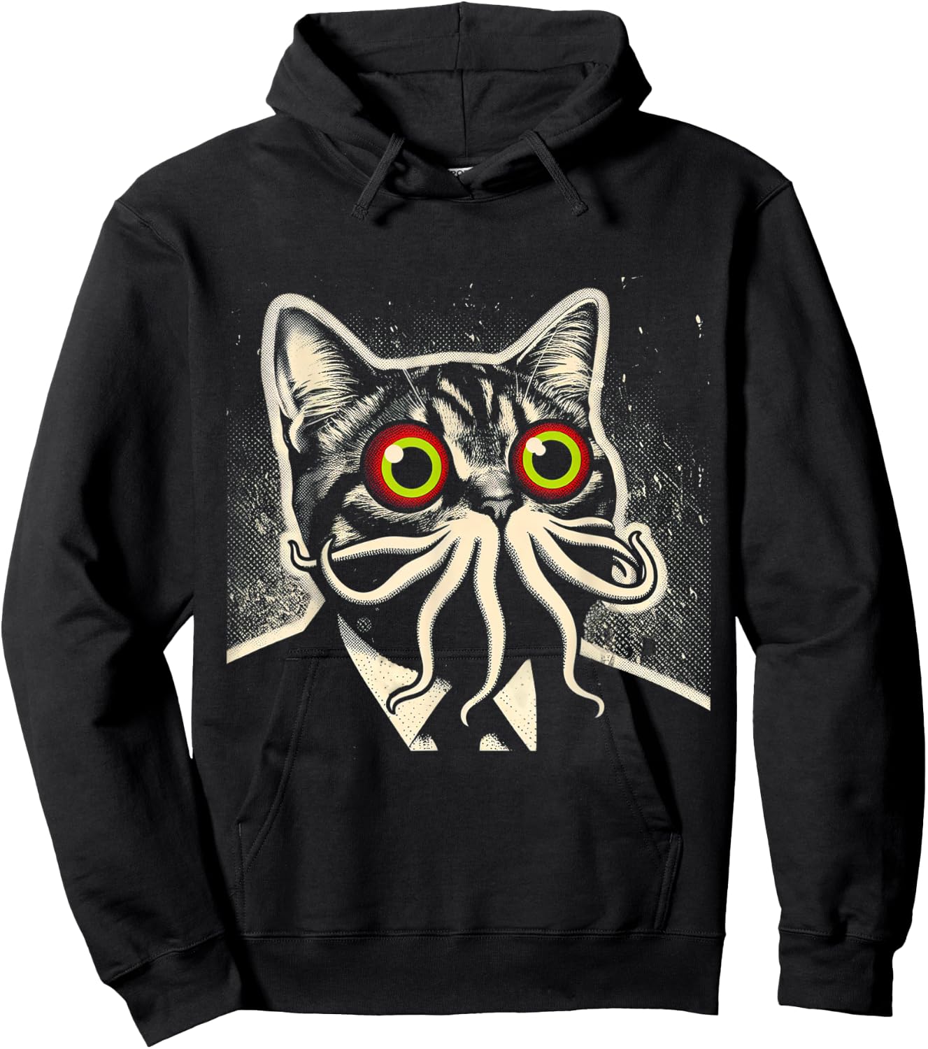 Cthulhu Cat Encounter Cosmic Mythos Feline Hoodie - Hoodie | Black