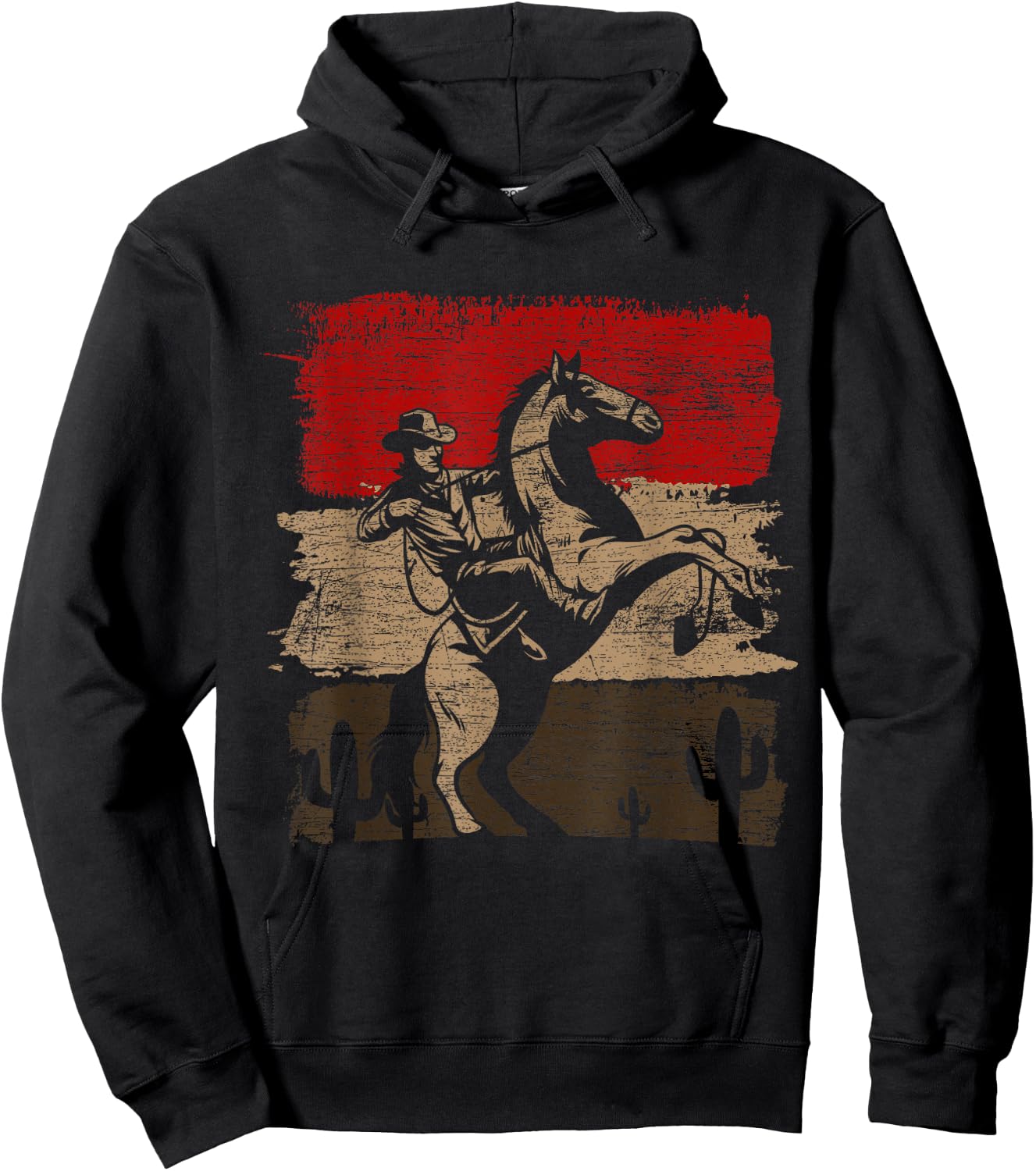 Geschenk Cowboy Liebhaber Country Cowboy Texas Animal Horse Cowboy Black -Adults -Kids Classic Fit Short Sleeve Cotton 60% Polyester 40% Small Hoodie - Hoodie | Black