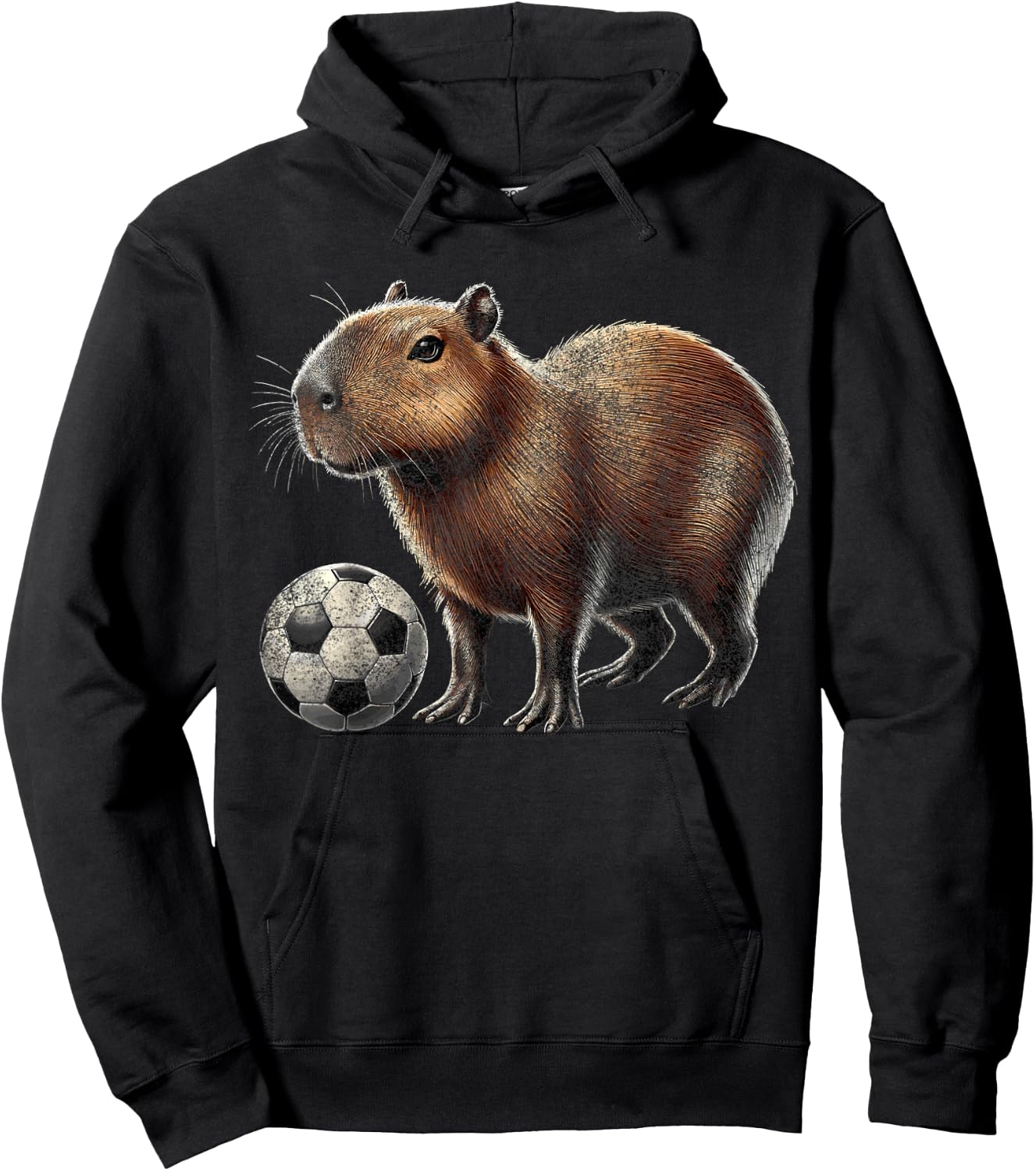 Retro Capybara soccer Hoodie - Hoodie | Black