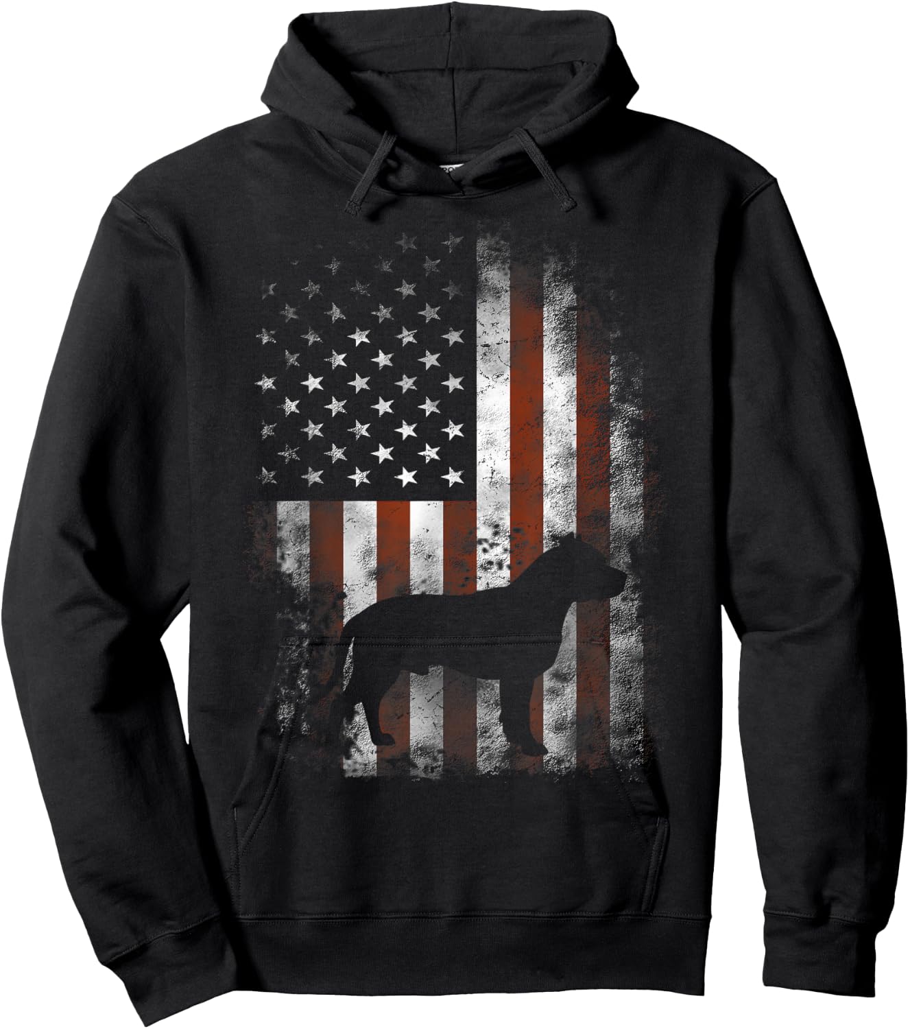 American Pitbull Terrier American Flag Patriotic Hoodie - Hoodie | Black