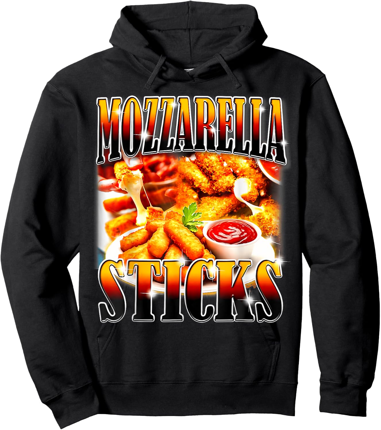 Bootleg Rap Funny Chicken Tenders Vintage 90s Heavy Metal Hoodie - Hoodie | Black