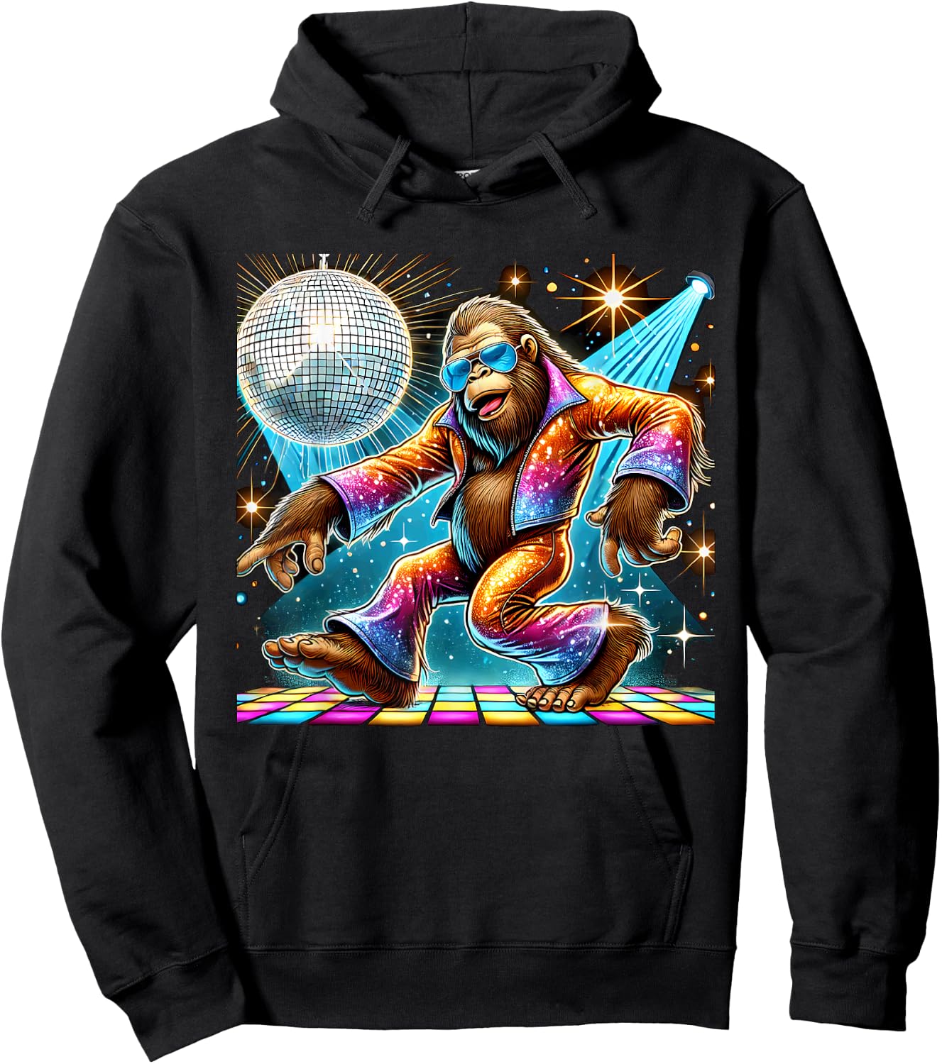 Aesthetic Bigfoot Disco Hoodie - Hoodie | Black