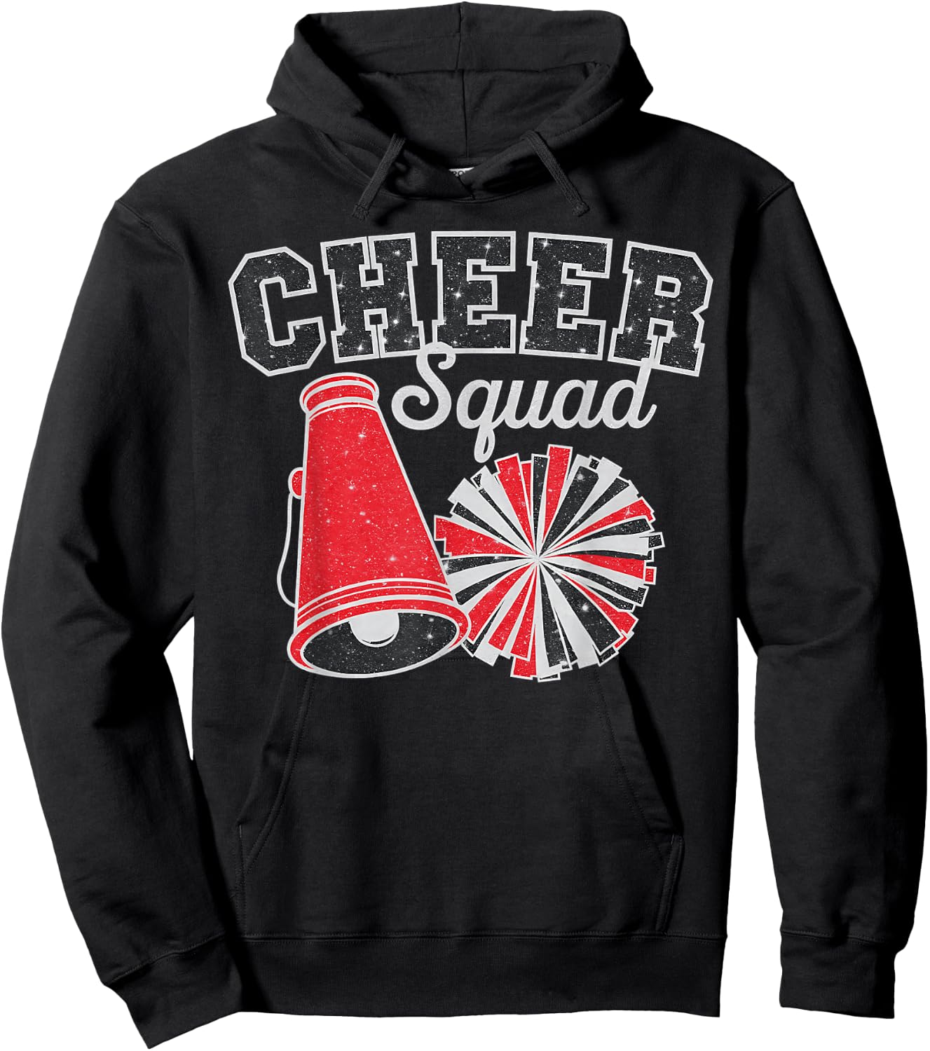 Cheer Squad Funny Cheerleader Cheerleading Red Women Girl Hoodie - Hoodie | Black