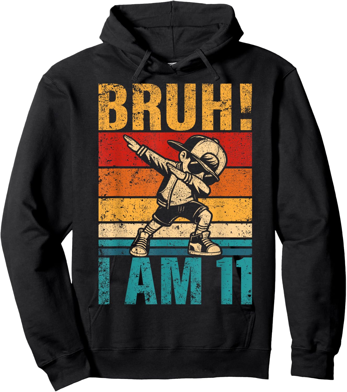 11 Year Old Birthday Dabbing Boy Bruh It's My 11th Birthday Hoodie - Hoodie | Black