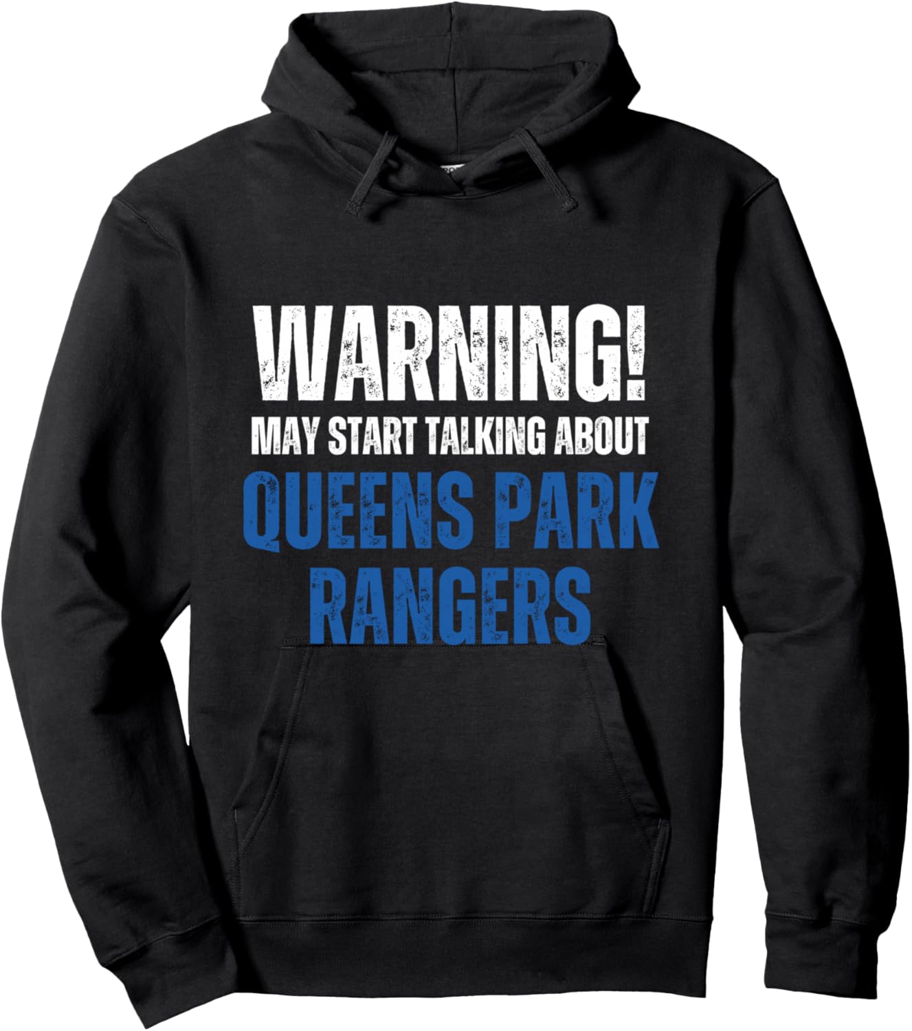 QPR Warning may start talking about, Funny Vintage Hoodie - Hoodie | Black