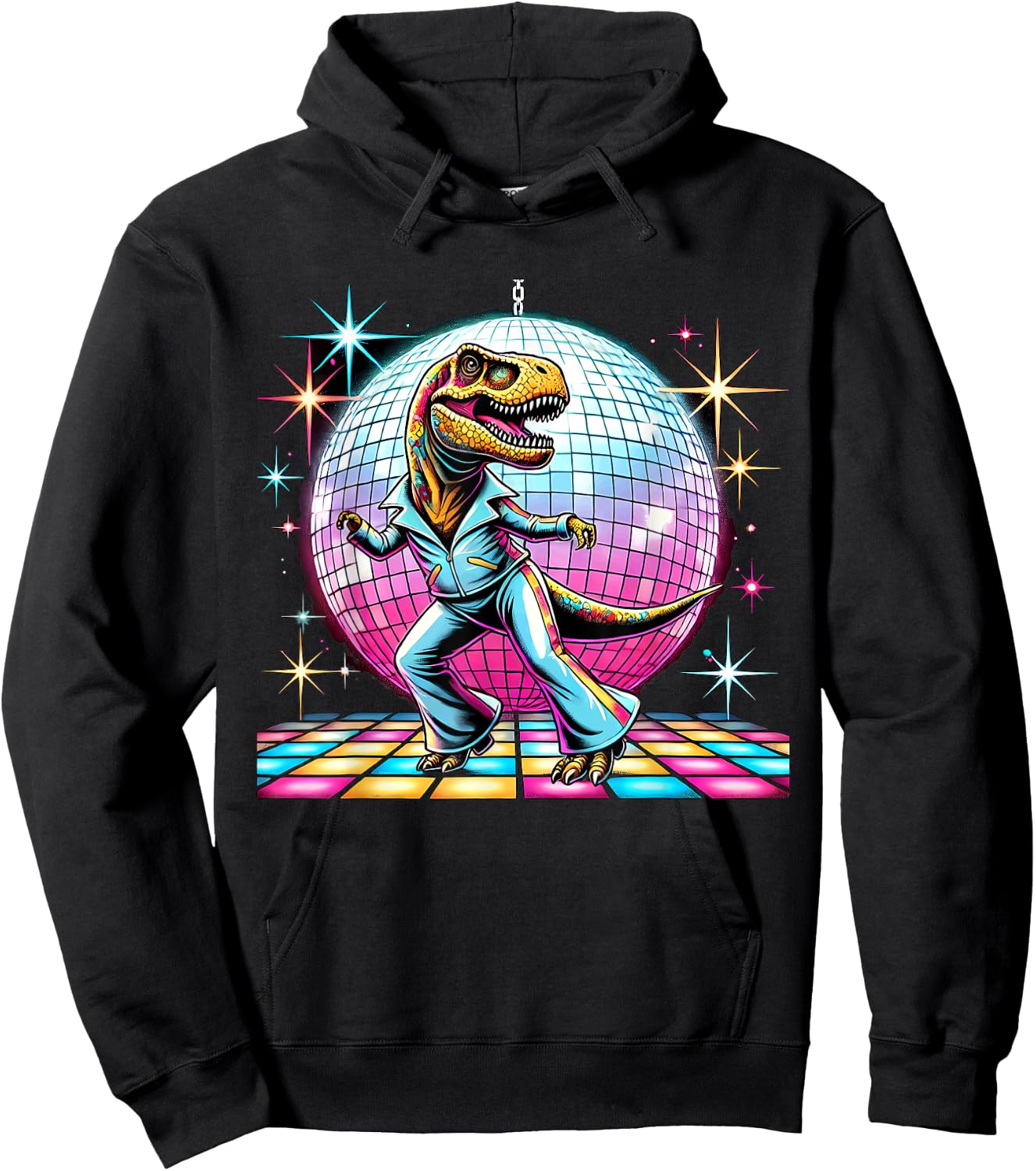 Aesthetic T-Rex Disco Hoodie - Hoodie | Black