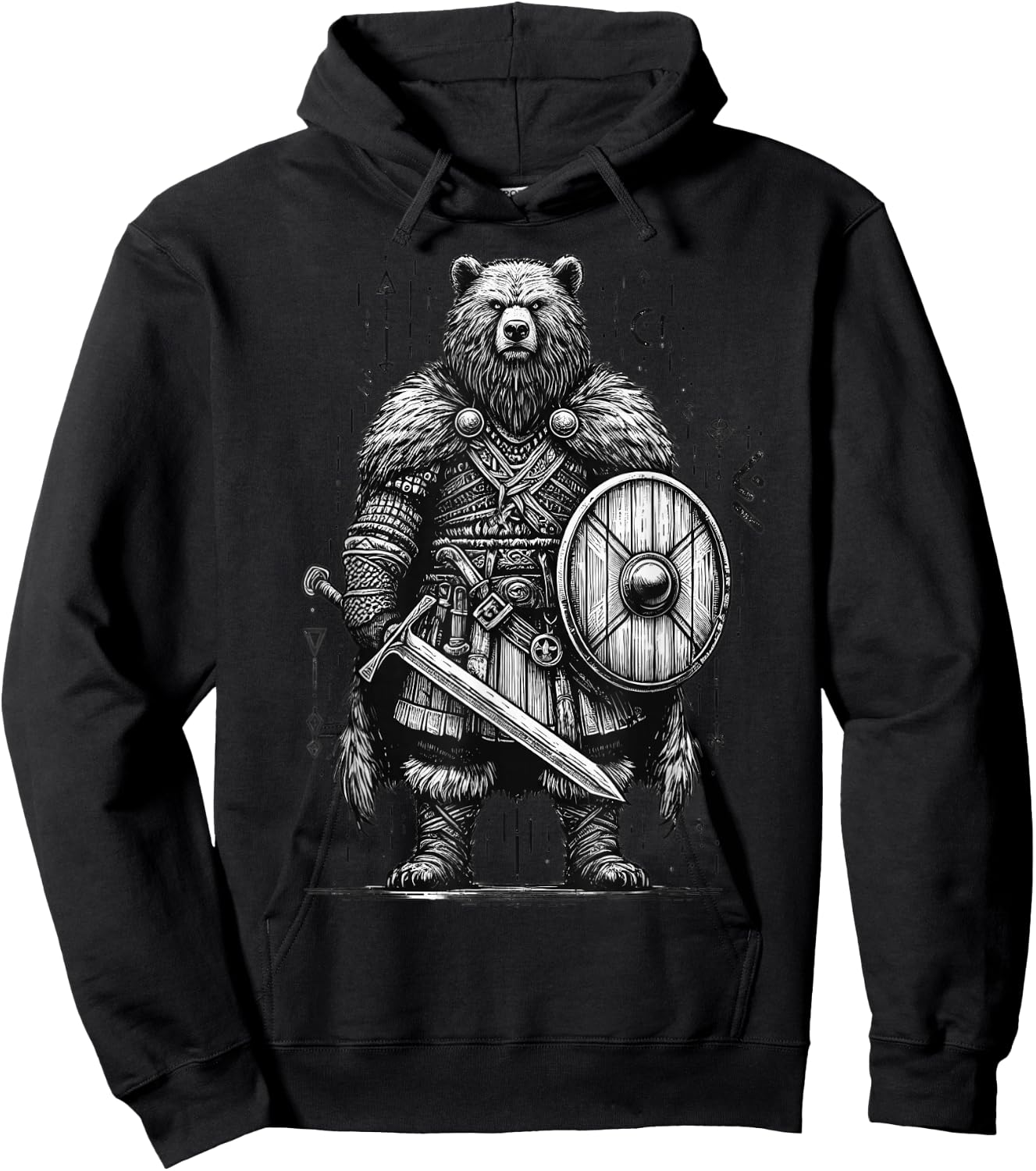 Viking Bear Warrior Odin Berserker Norse Bear Warrior Hoodie - Hoodie | Black